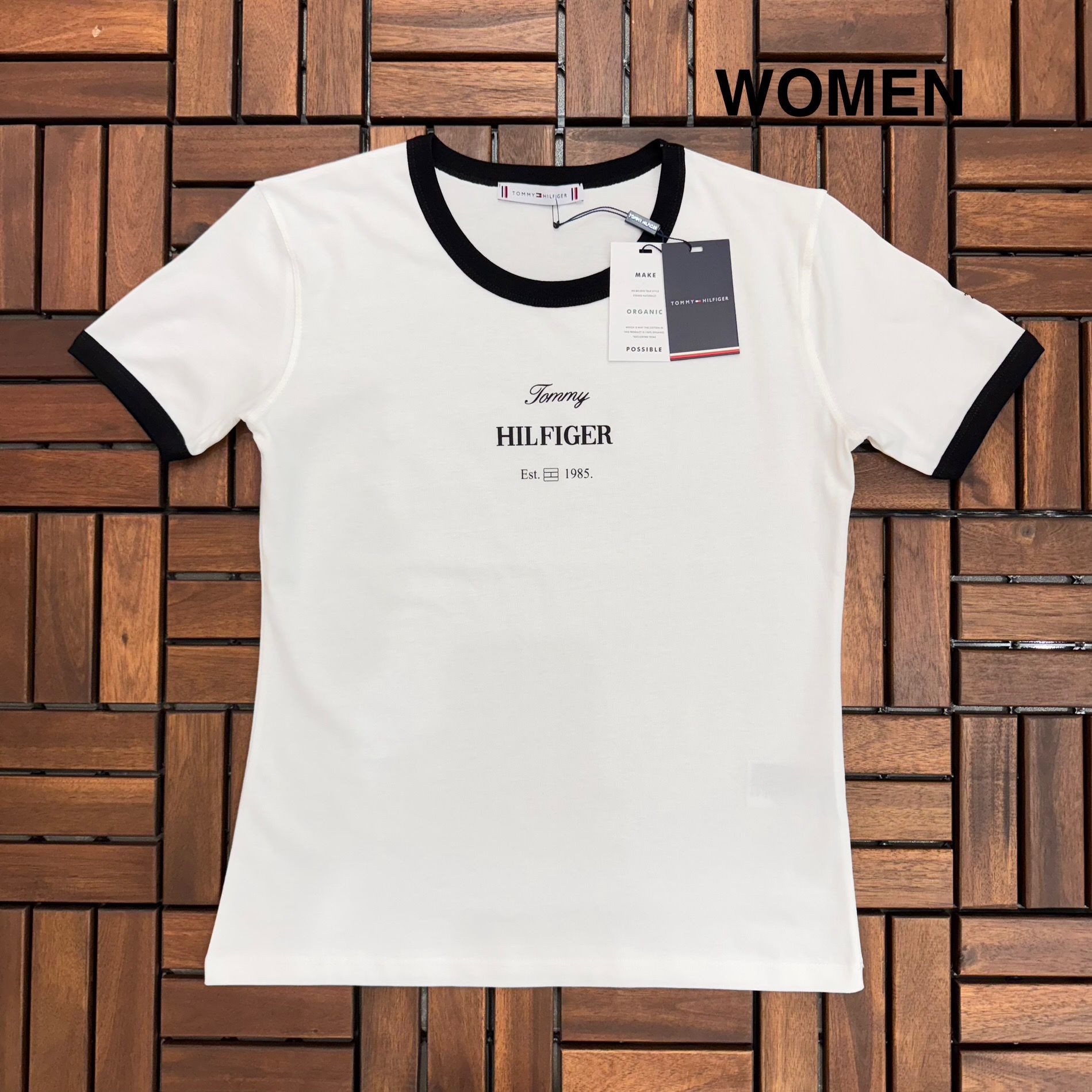 TOMMY HILFIGER Baskı Detaylı Beyaz Kadın T-Shirt BES142
