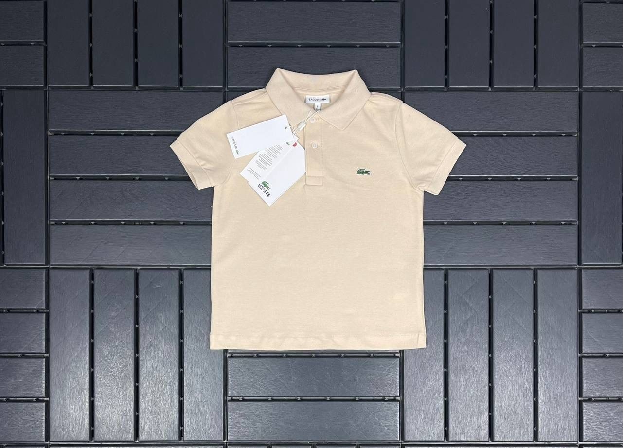 LACOSTE Polo Yaka Logo Detaylı Bej Çocuk T-Shirt 80000