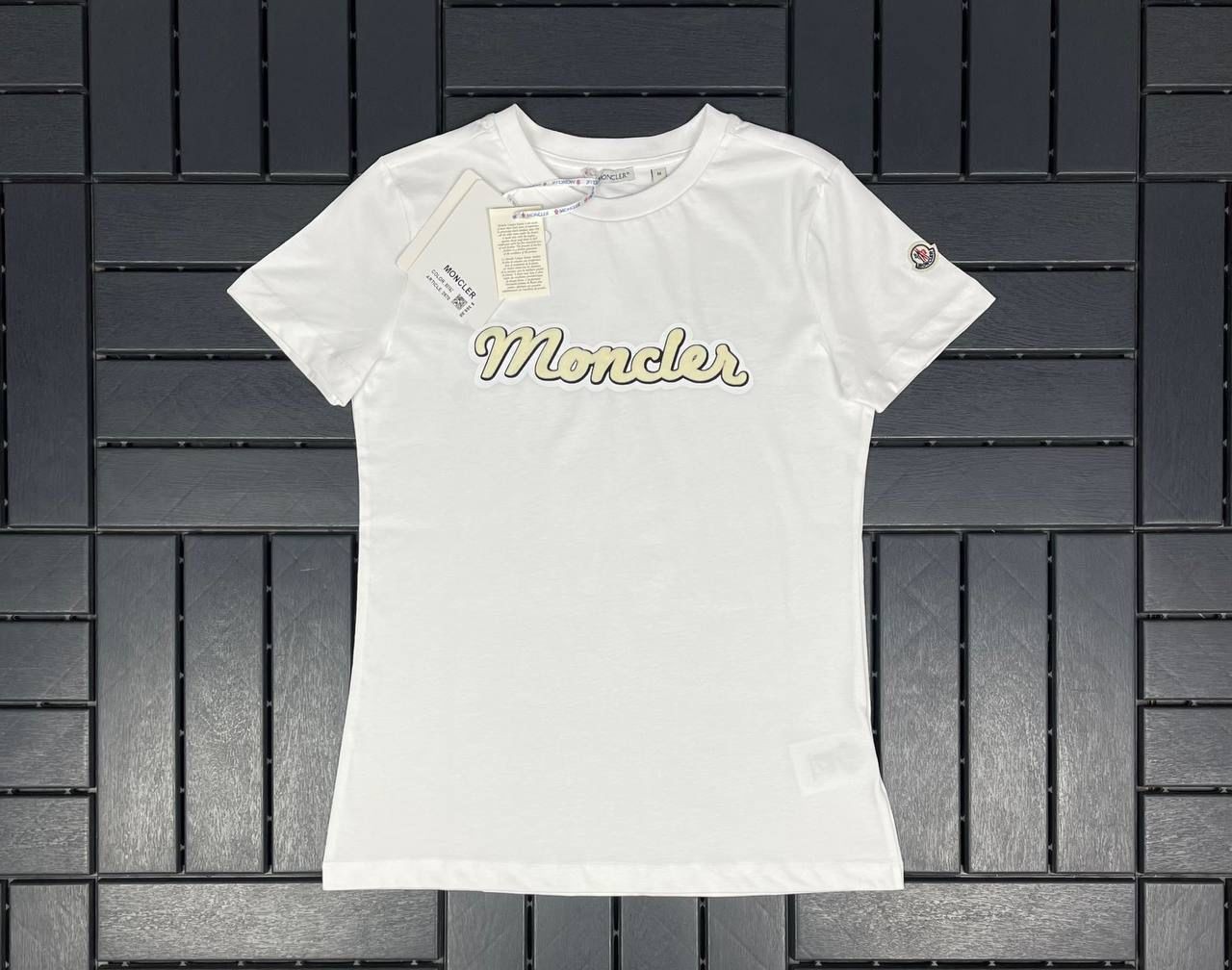 MONCLER Baskı Detaylı Beyaz Kadın T-Shirt 2578