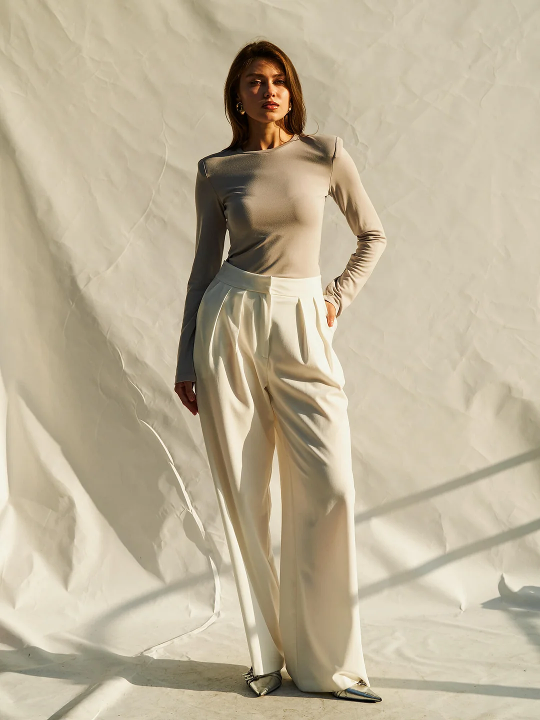 Berhani Vatkalı Gri Kadın Bodysuit 071768