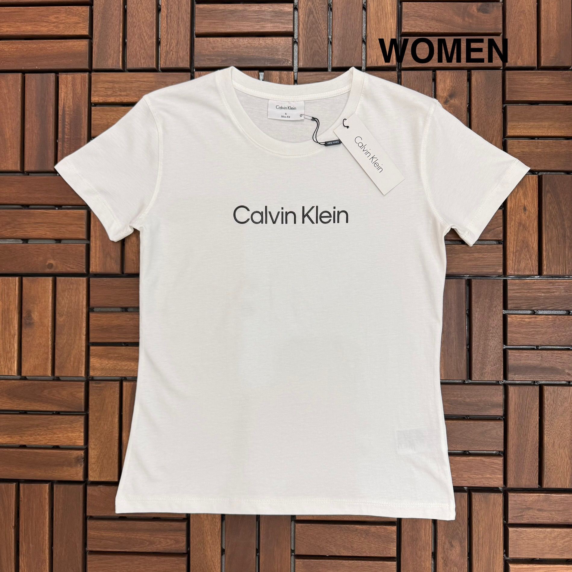 CALVIN KLEIN Kadın Yazı Detaylı Beyaz T-Shirt 2623