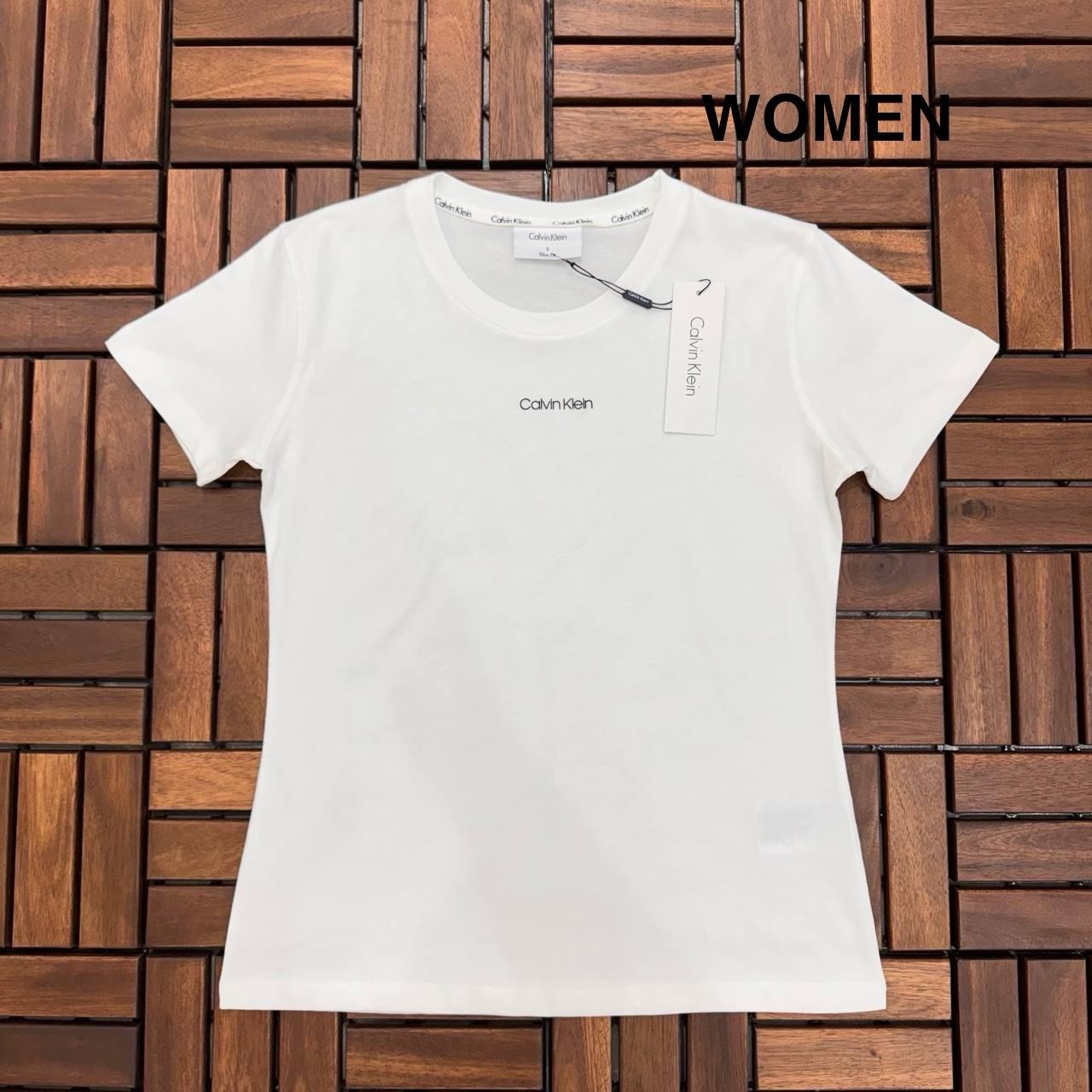 CALVIN KLEIN Yazı Detaylı Beyaz Kadın T-Shirt BES86