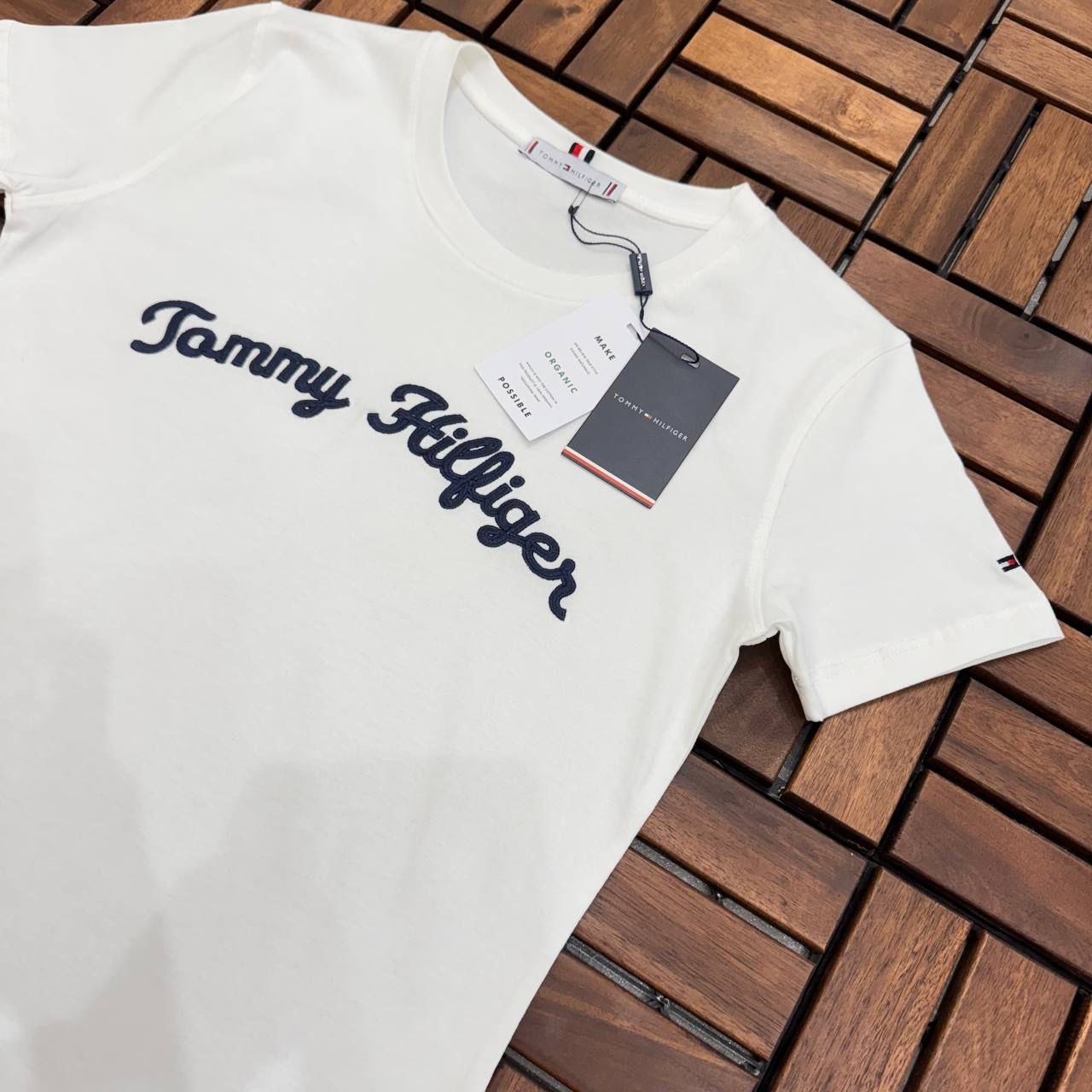 TOMMY HILFIGER Nakış Detaylı Beyaz Kadın T-Shirt ES82