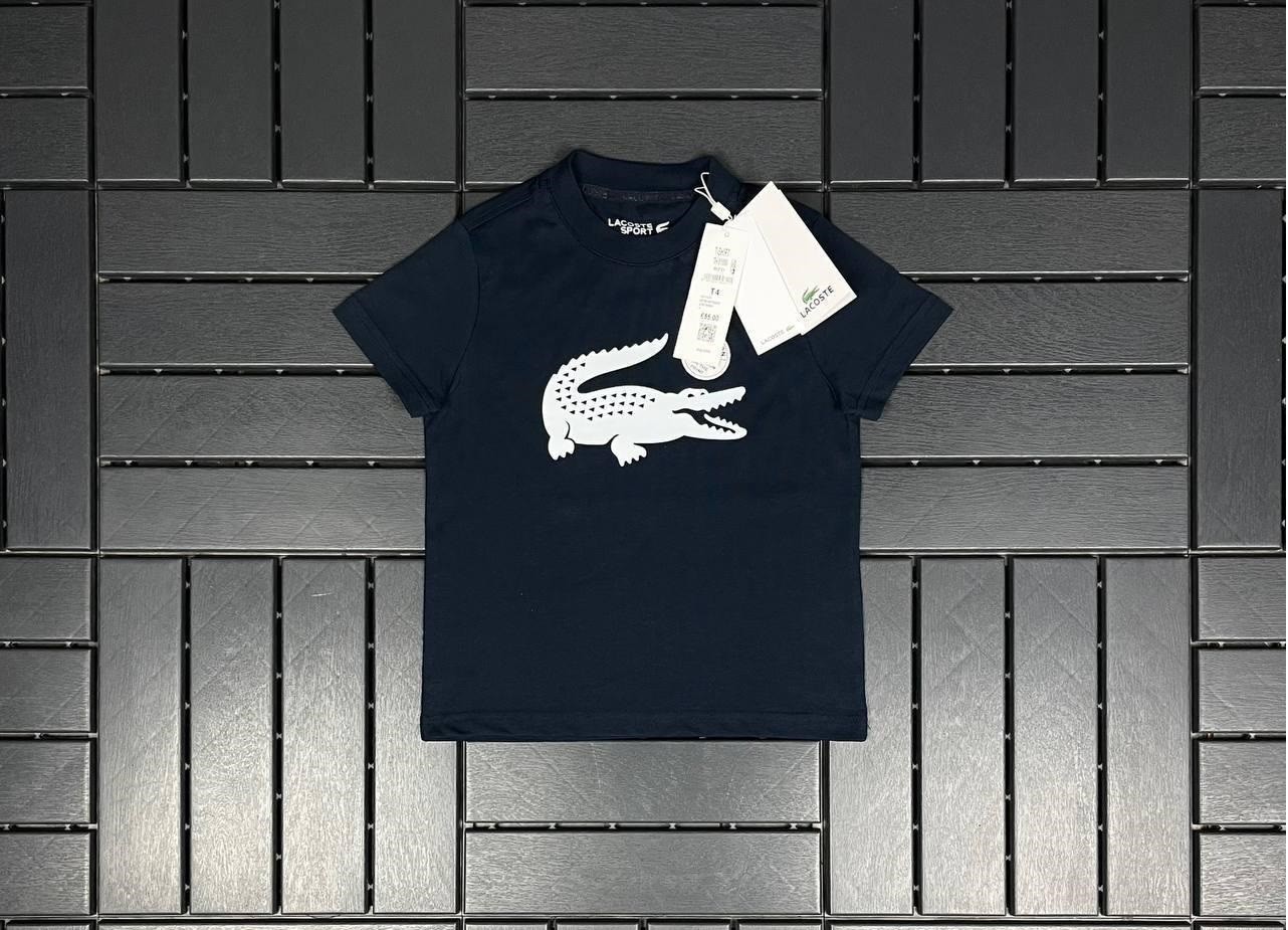 LACOSTE Timsah Baskılı Siyah Çocuk T-Shirt 81000