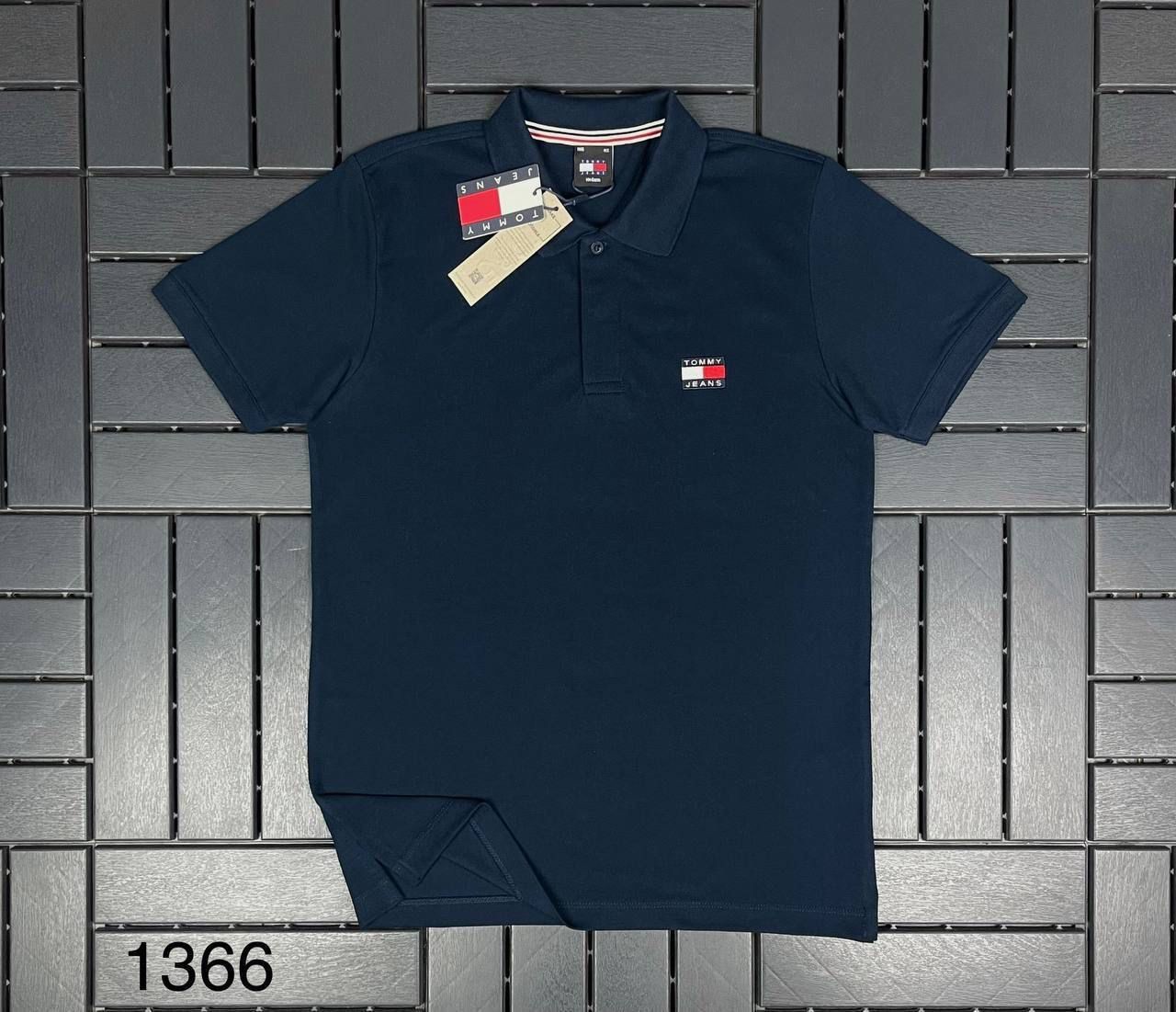 TOMMY HILFIGER POLO YAKA NAKIŞ DETAYLI LACİVERT ERKEK T-SHIRT 1366