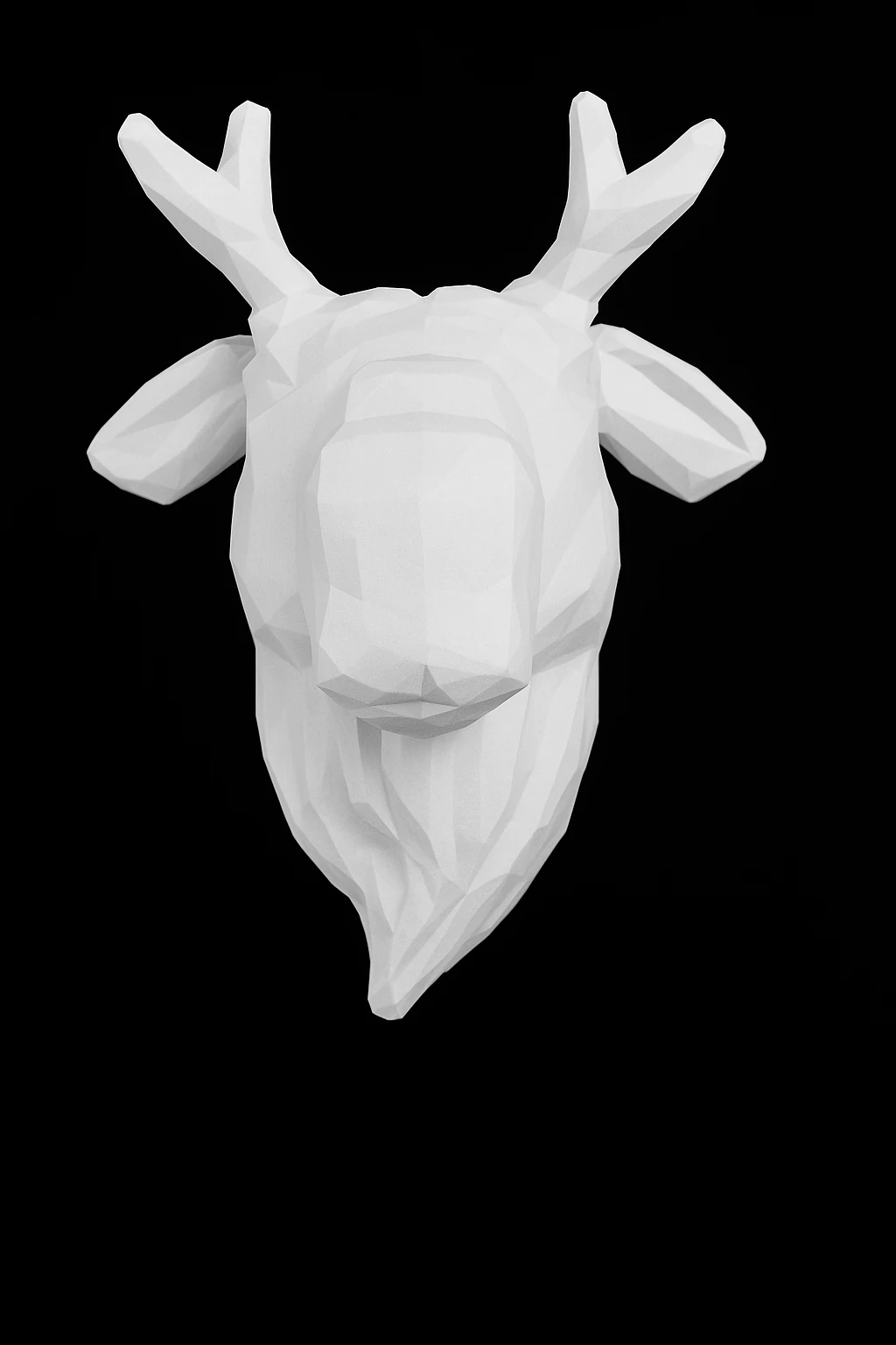 3D Geyik Duvar Aplik Lambası - Beyaz LED Işık, Minimalist Duvar Dekoru, 22x11 cm, Pilli, Modern Gece Lambası