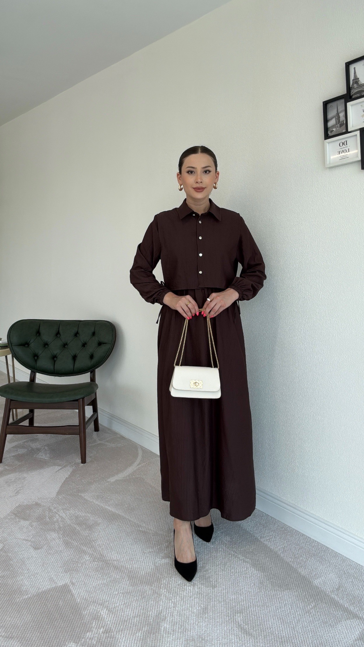 Yelekli Çilek Takım - ACI KAHVE