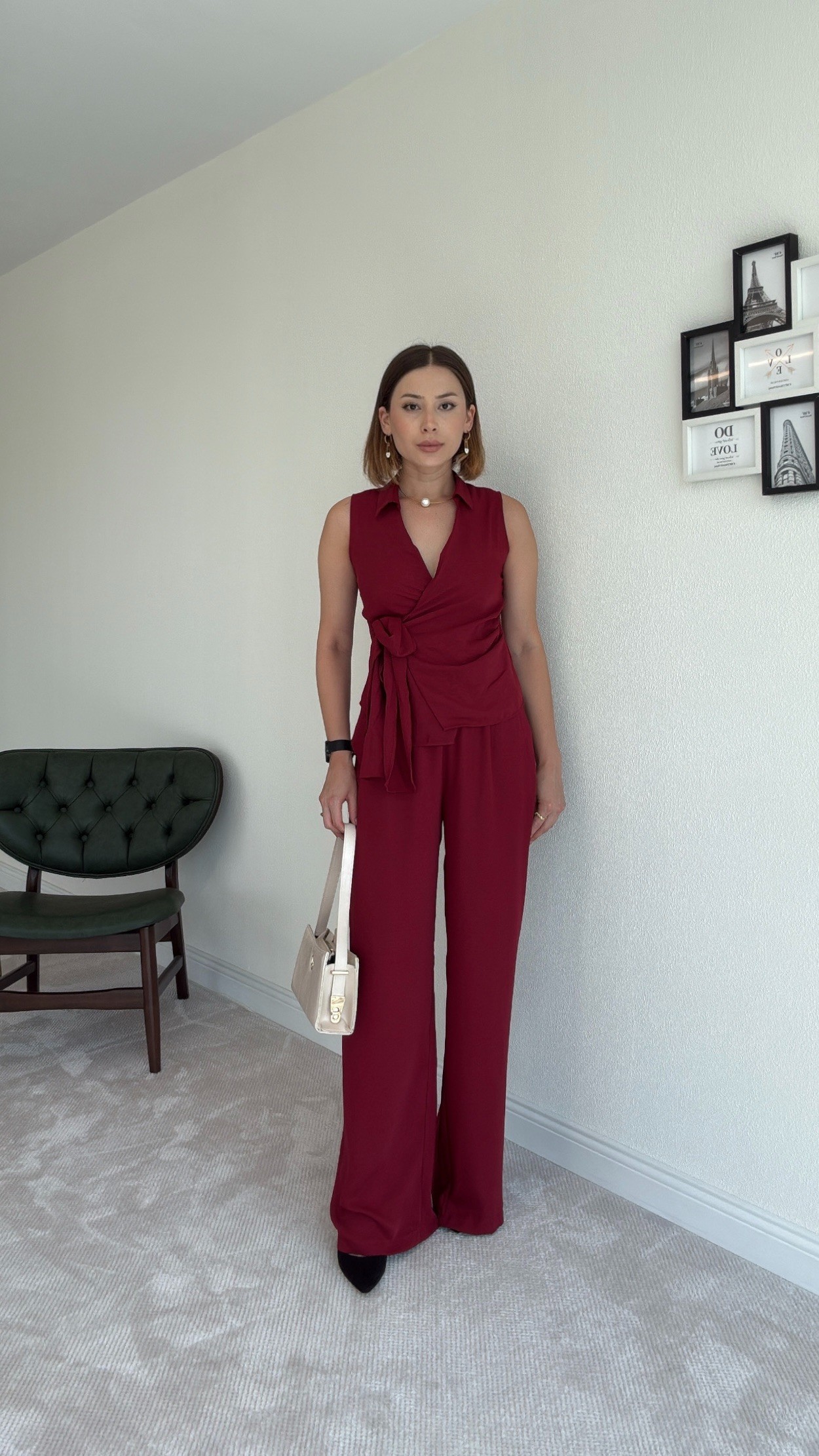 Kolsuz Bağlamalı Takım - BORDO