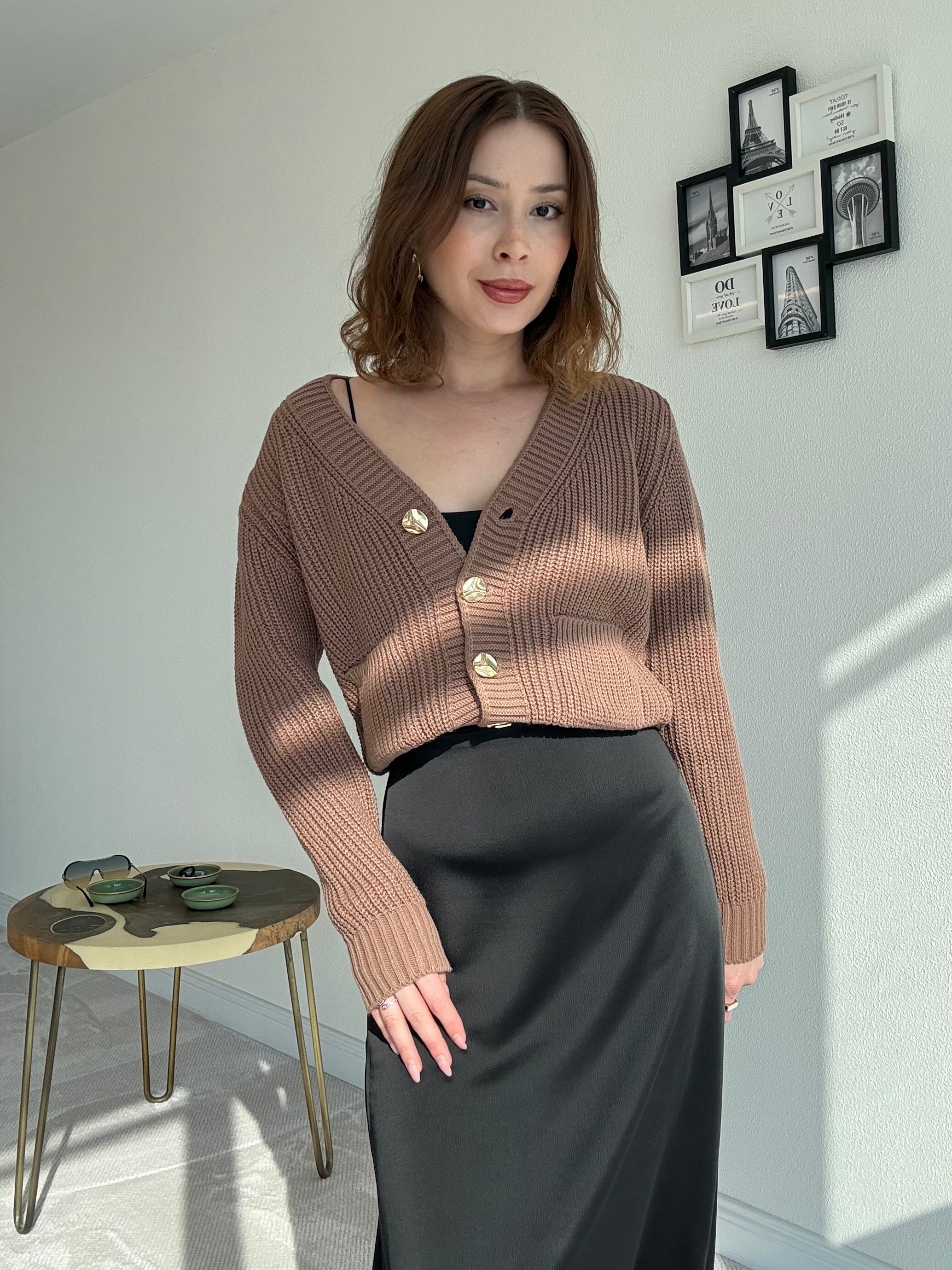 4 Düğme Selanik Hırka - CAMEL