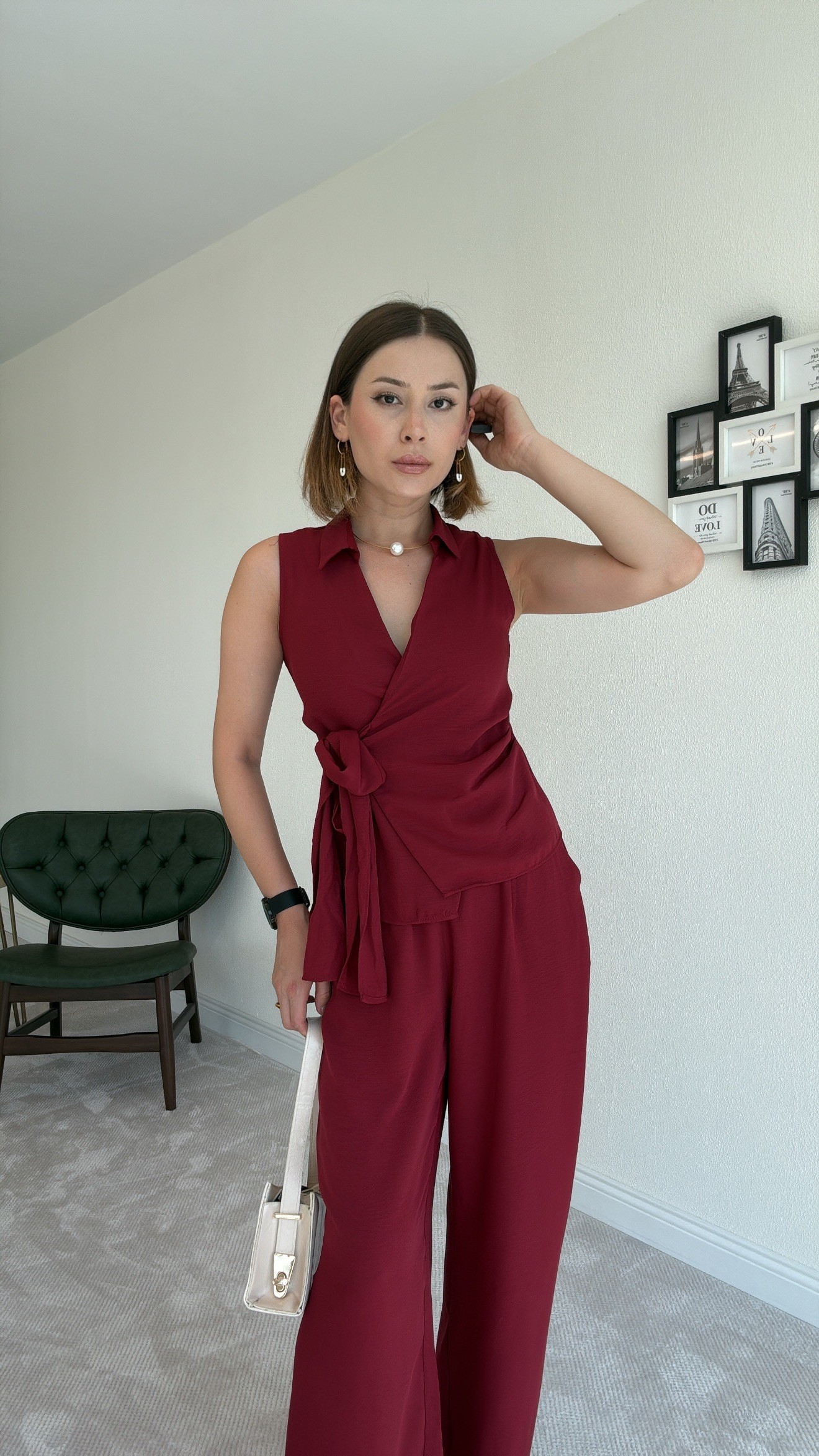 Kolsuz Bağlamalı Takım - BORDO