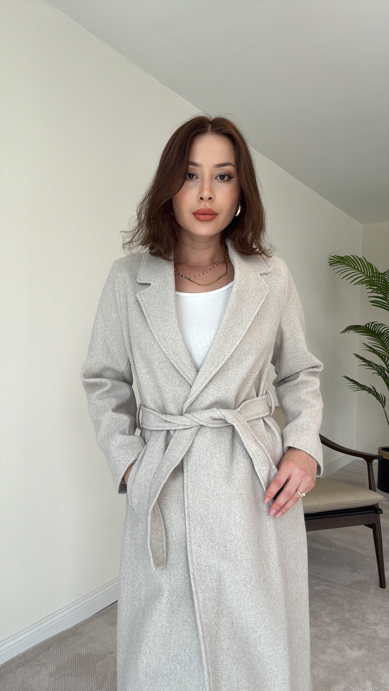 Astarlı Boyfriend Kaşe Kaban - TAŞ