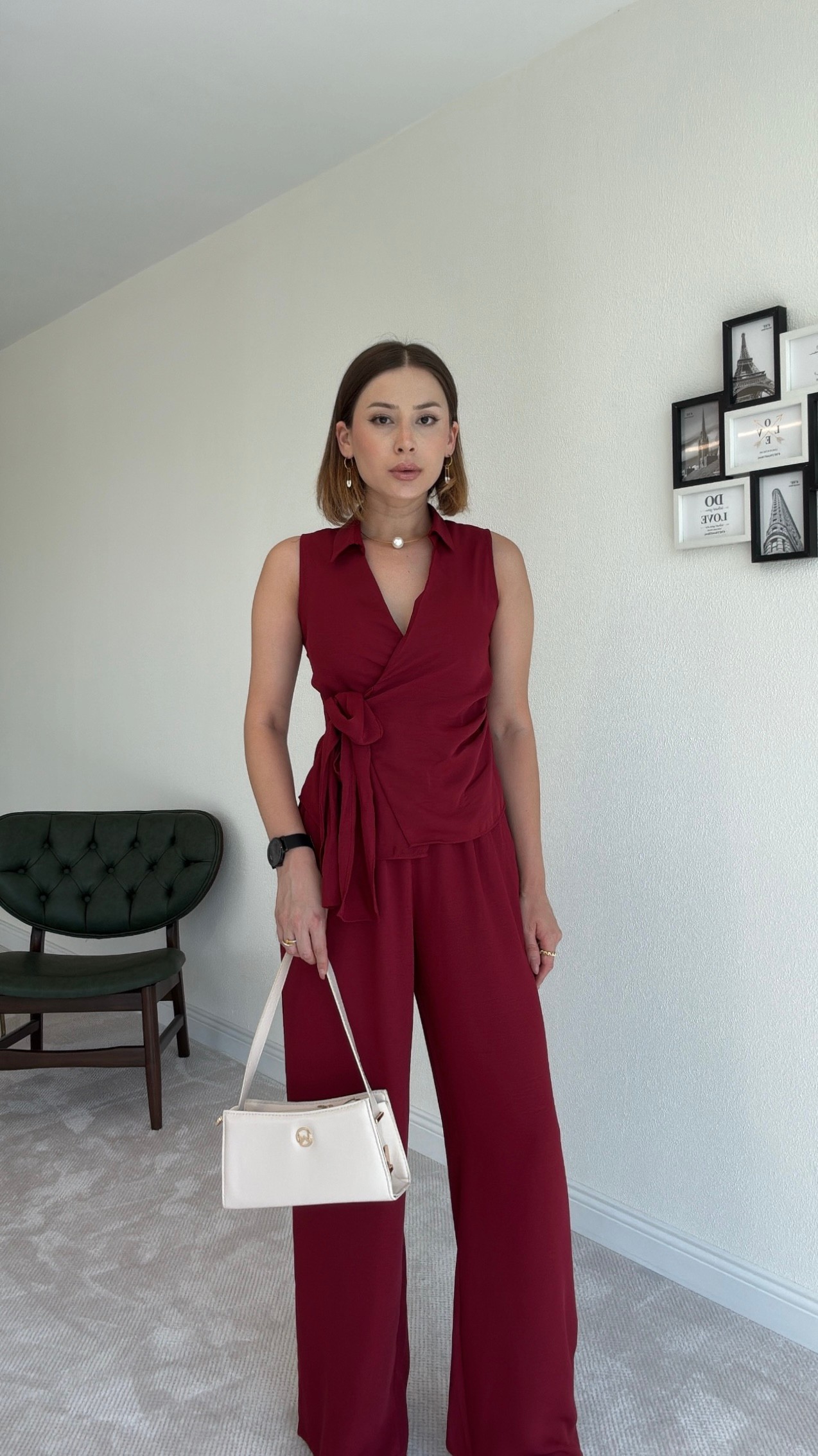 Kolsuz Bağlamalı Takım - BORDO