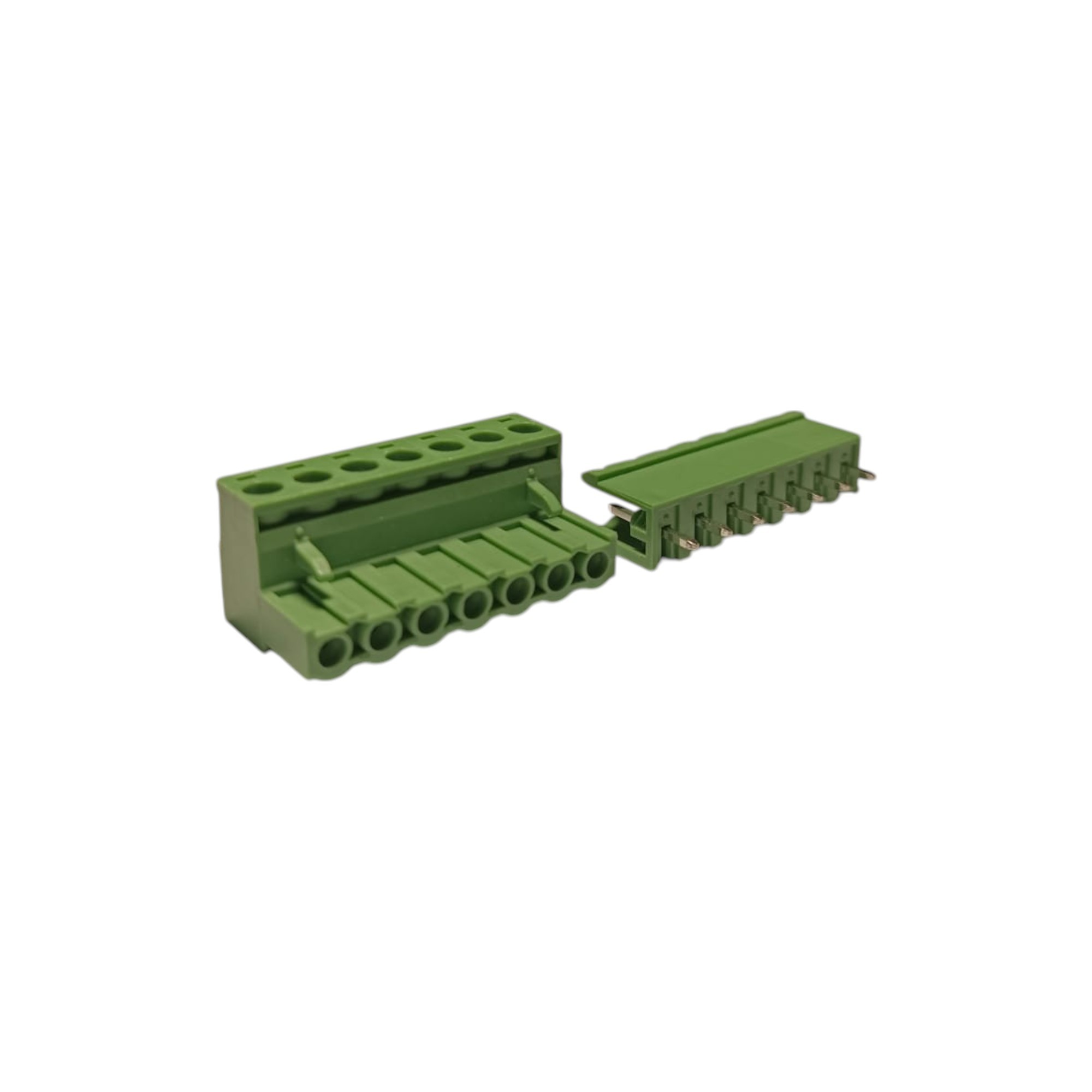 7 Pin 7.62mm 180° Yeşil Klemens Takımı (erkek+dişi)