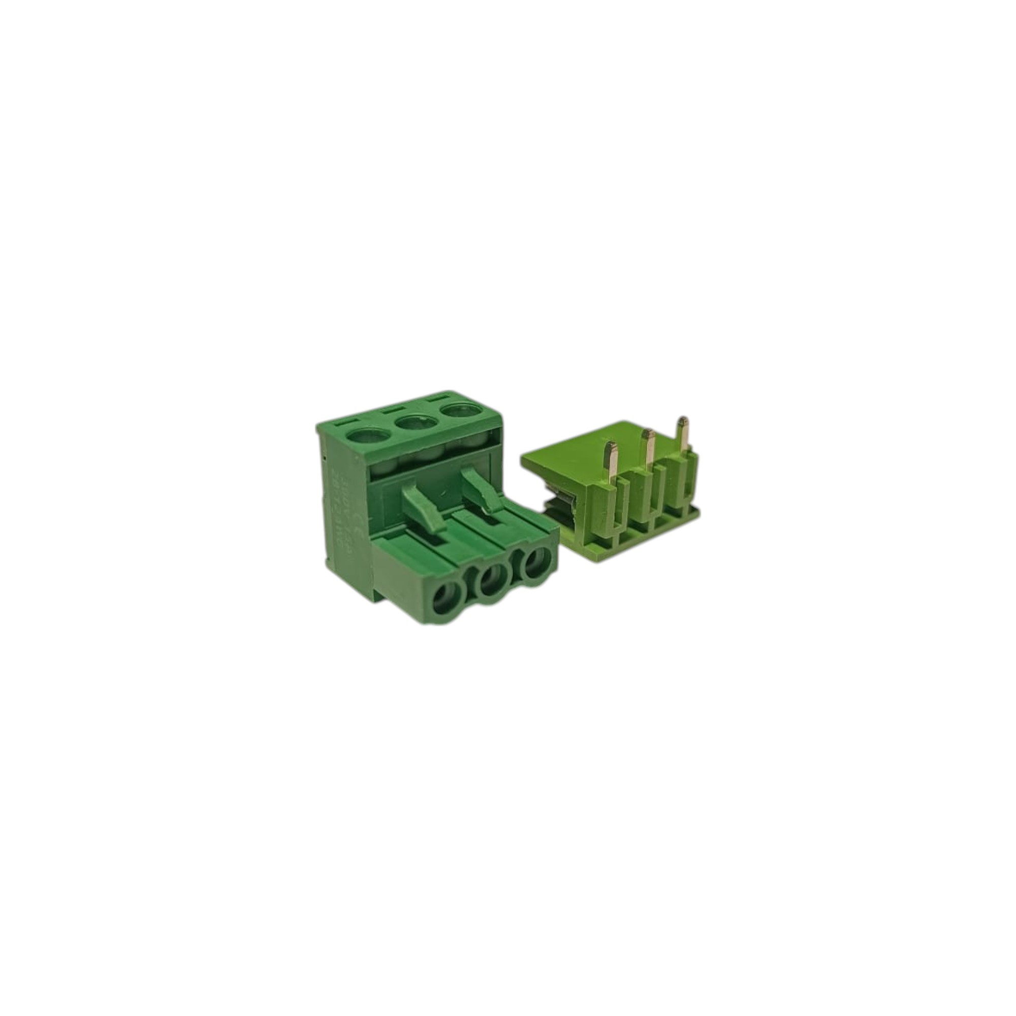 3 Pin 7.62mm 90° Yeşil Klemens Takımı (erkek+dişi)