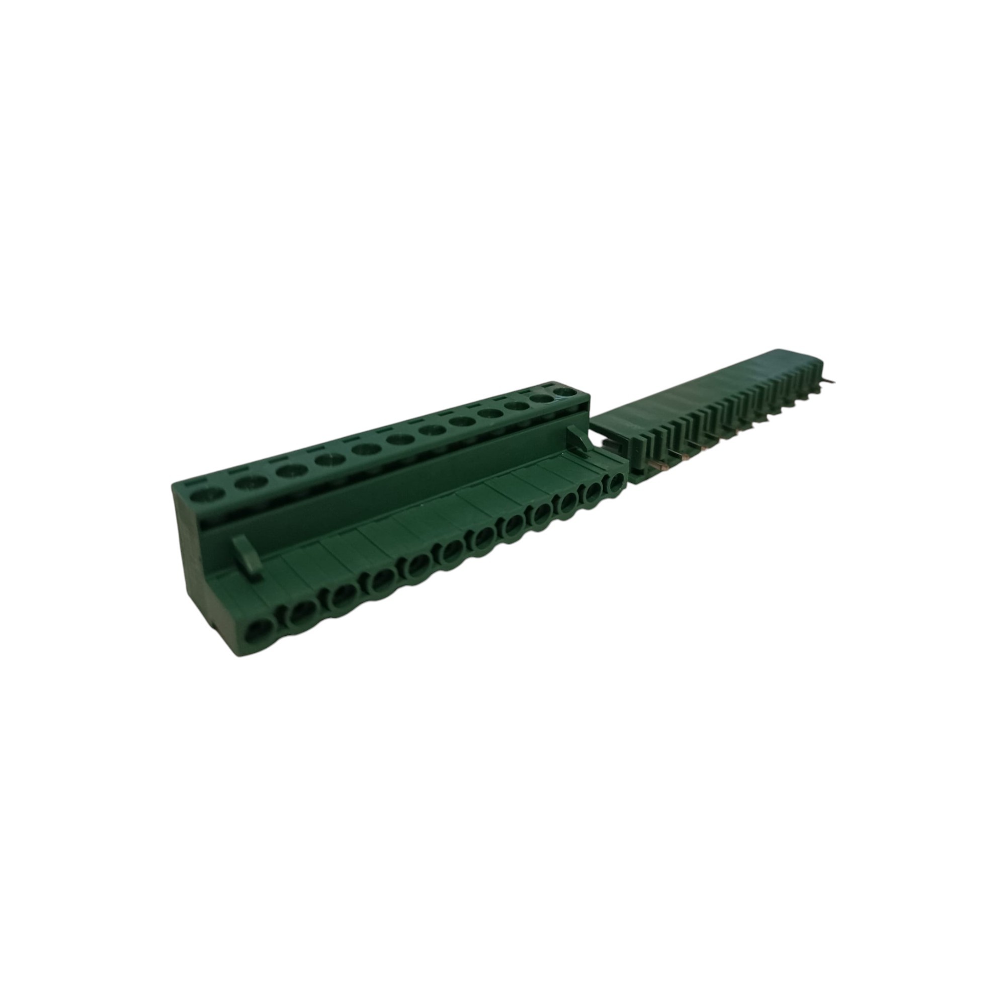 12 Pin 7.62mm 180° Yeşil Klemens Takımı (erkek+dişi)