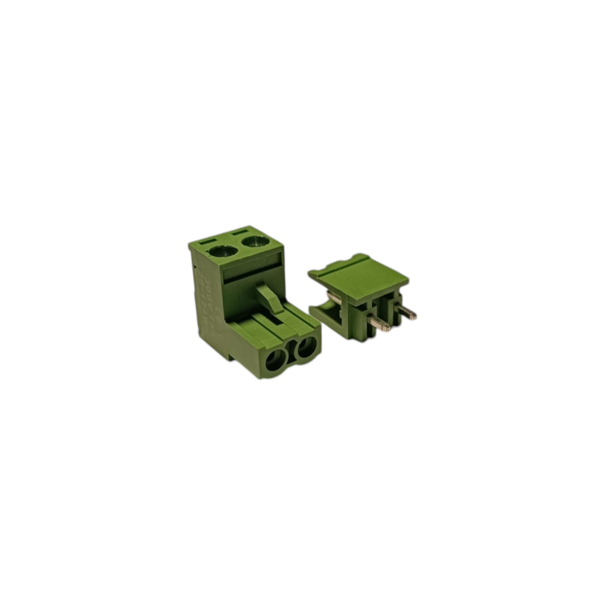 2 Pin 7.62mm 180° Yeşil Klemens Takımı (erkek+dişi)