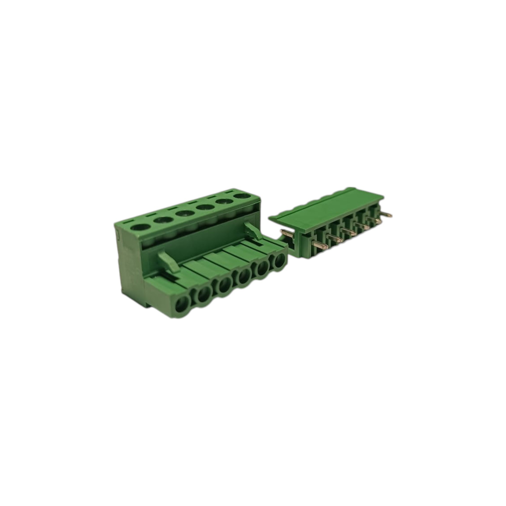 6 Pin 7.62mm 180° Yeşil Klemens Takımı (erkek+dişi)