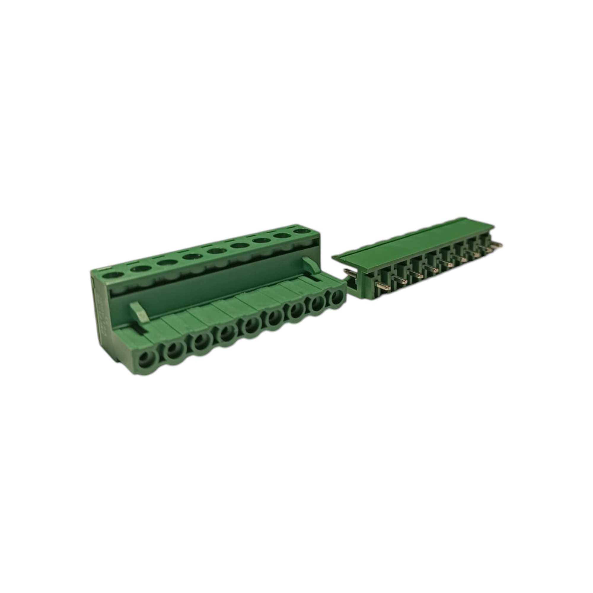9 Pin 7.62mm 180° Yeşil Klemens Takımı (erkek+dişi)