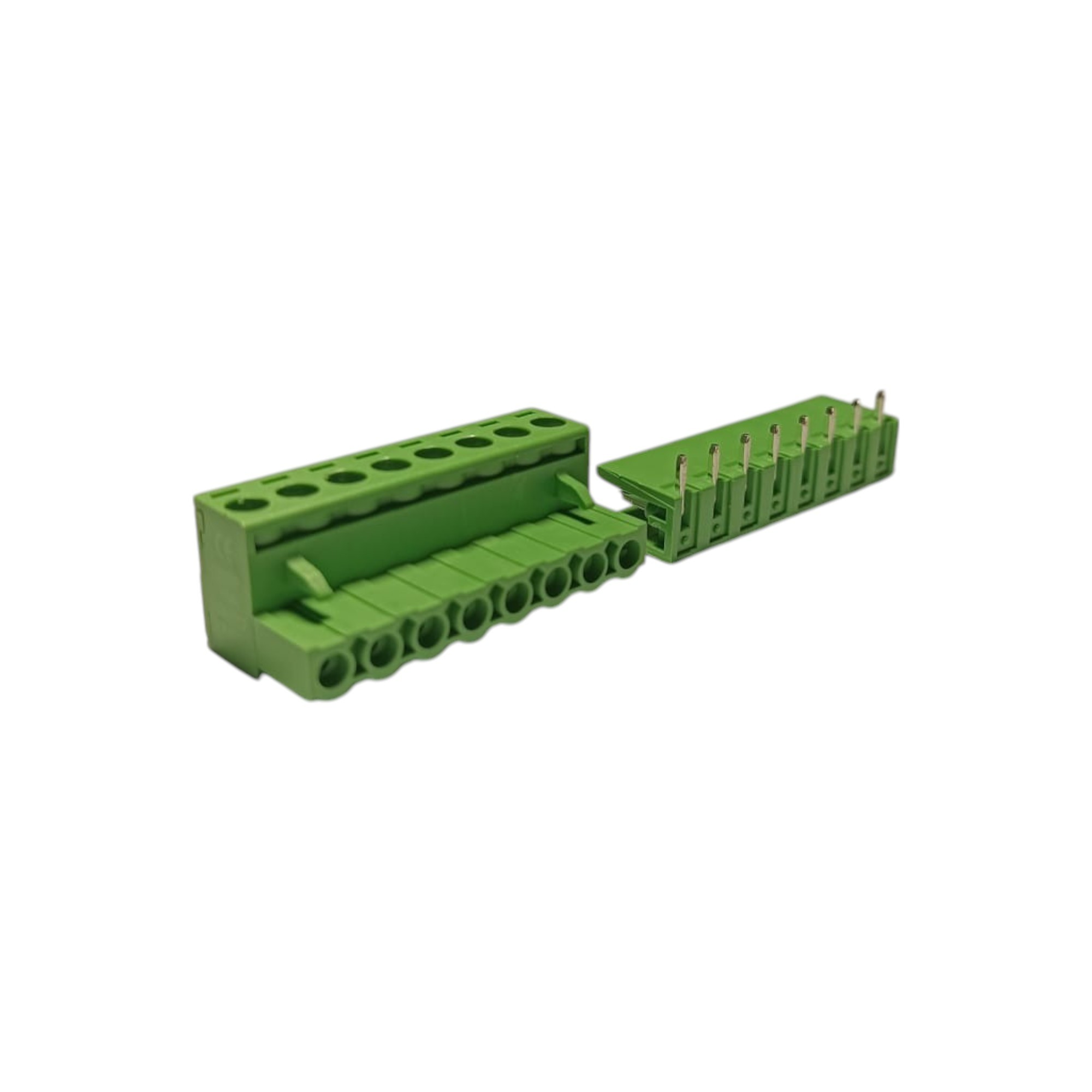 8 Pin 7.62mm 90° Yeşil Klemens Takımı (erkek+dişi)