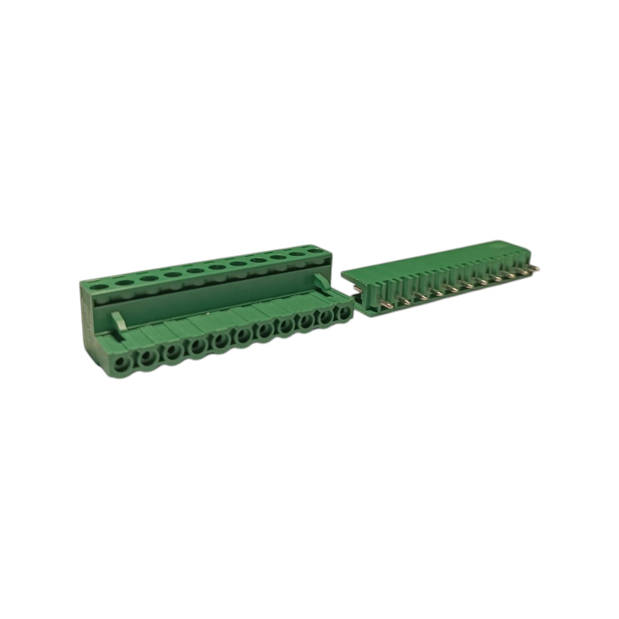 11 Pin 7.62mm 180° Yeşil Klemens Takımı (erkek+dişi)