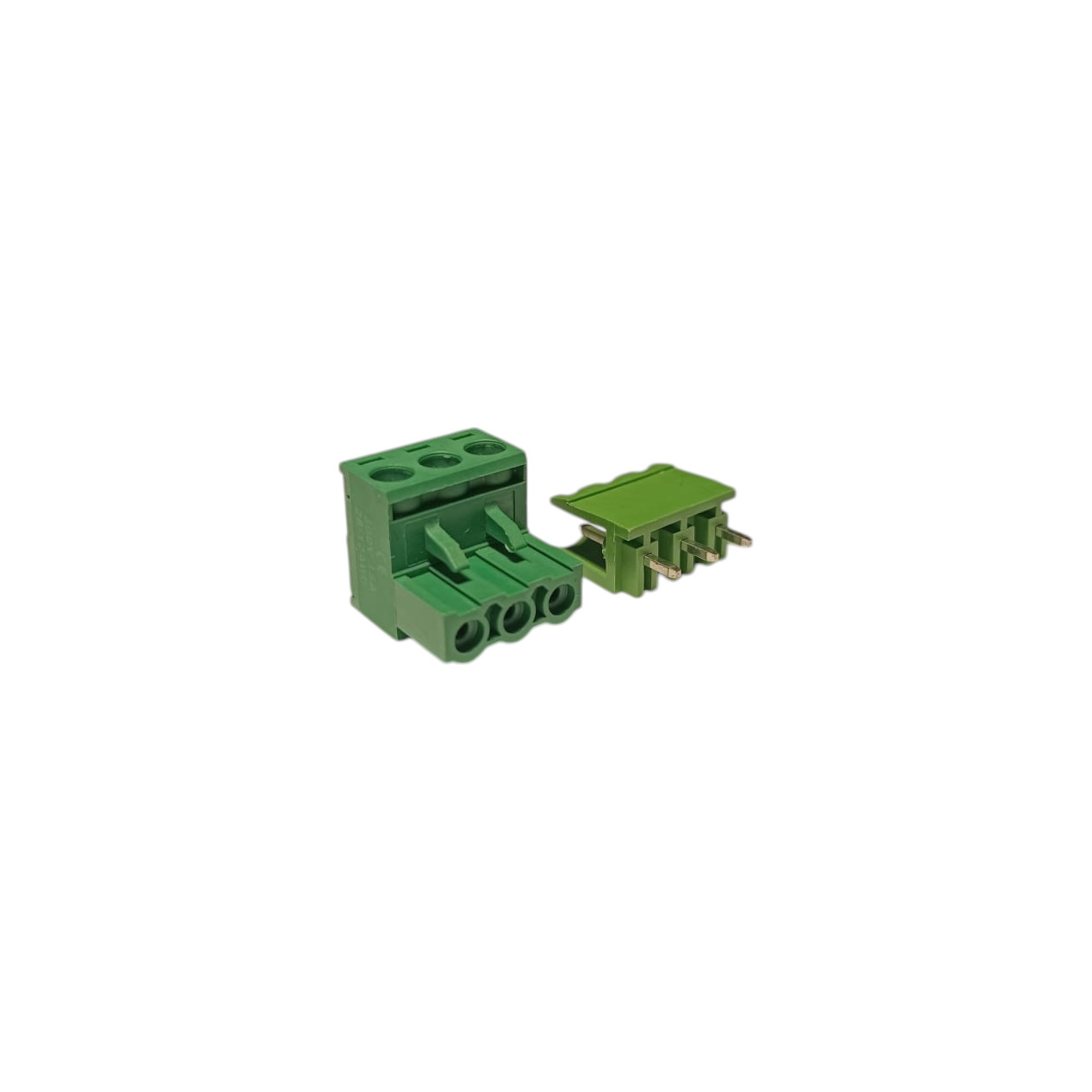 3 Pin 7.62mm 180° Yeşil Klemens Takımı (erkek+dişi)
