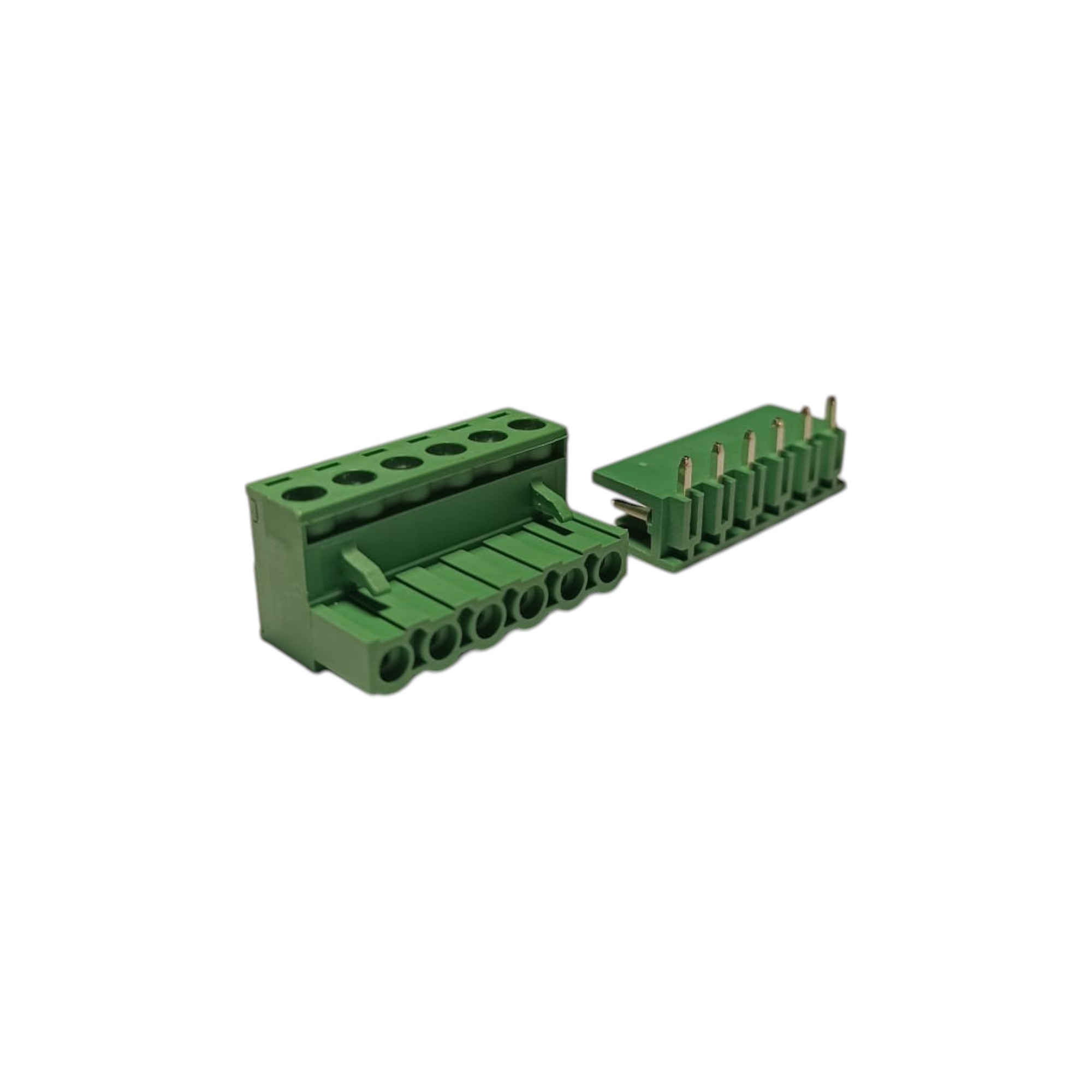 6 Pin 3.81mm 90° Yeşil Klemens Takımı (erkek+dişi)