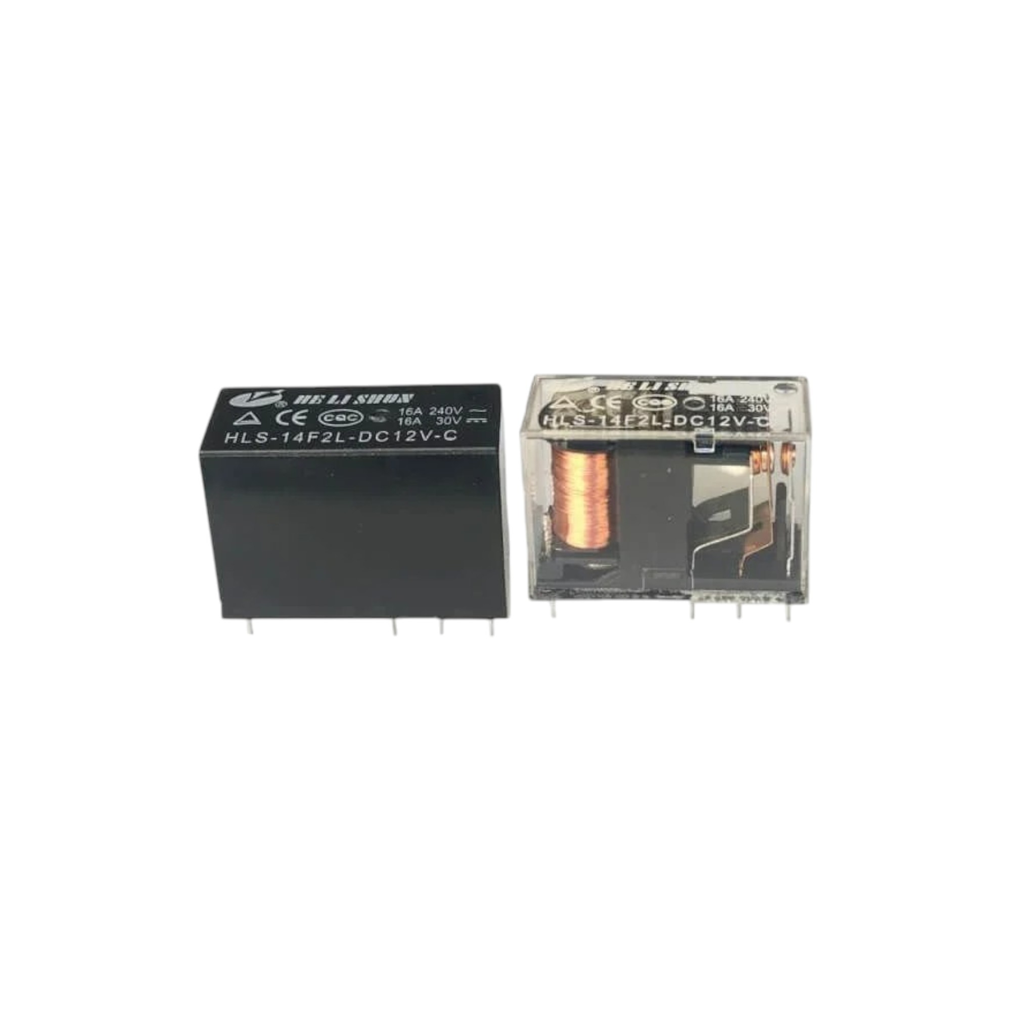 HLS-14F2L-DC12V-C 16A 12VDC 8 Pin TEK KONTAK ŞEFFAF PCB RÖLE