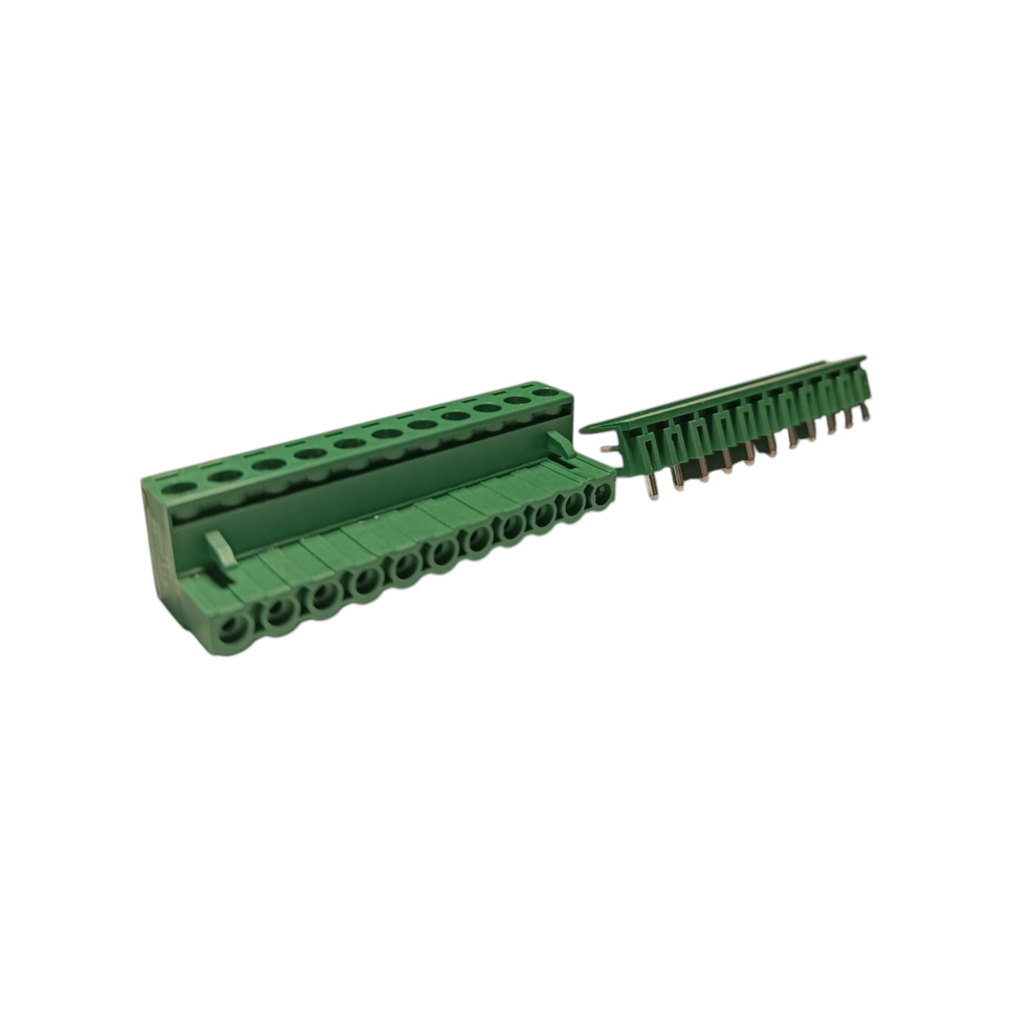 11 Pin 7.62mm 90° Yeşil Klemens Takımı (erkek+dişi)