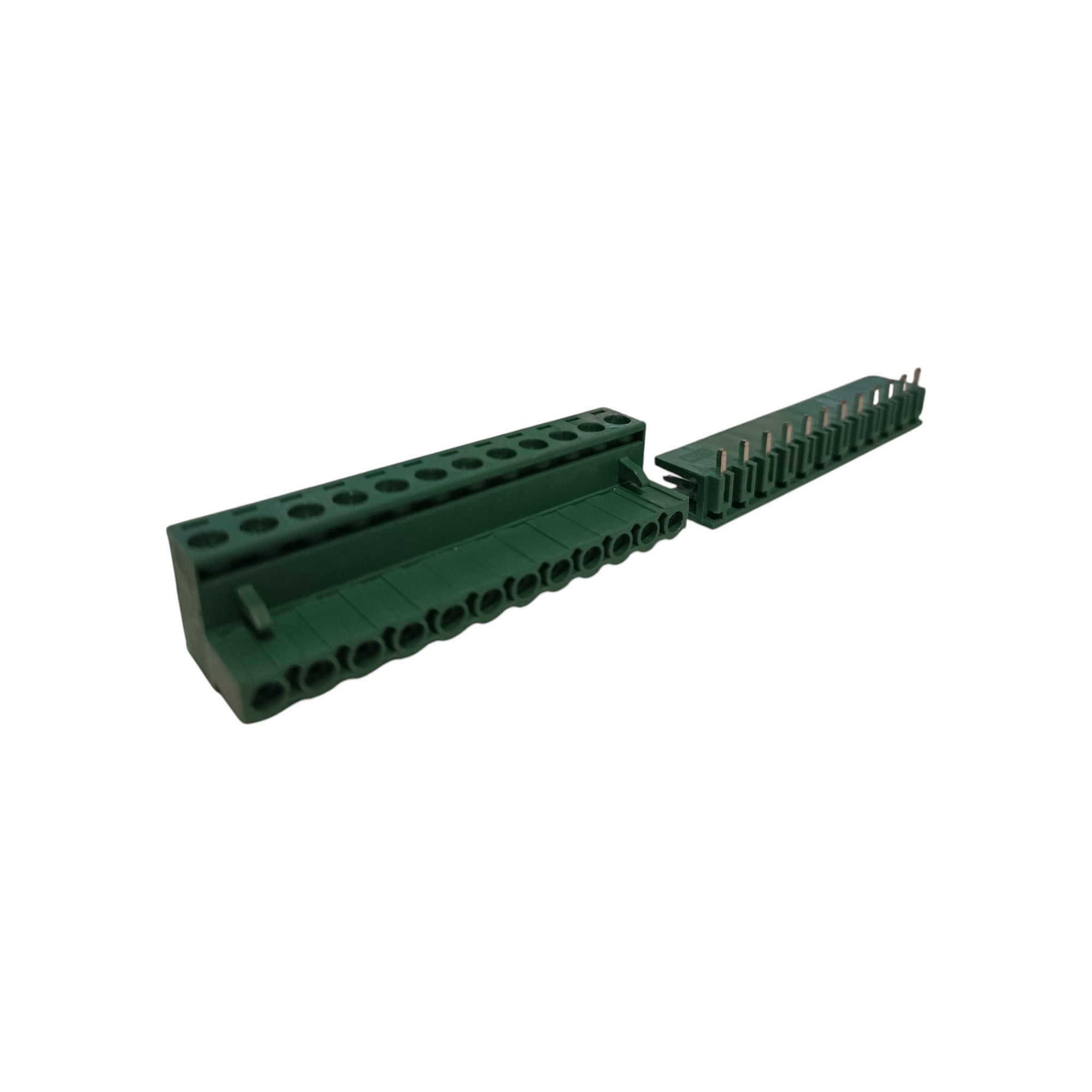 12 Pin 7.62mm 90° Yeşil Klemens Takımı (erkek+dişi)
