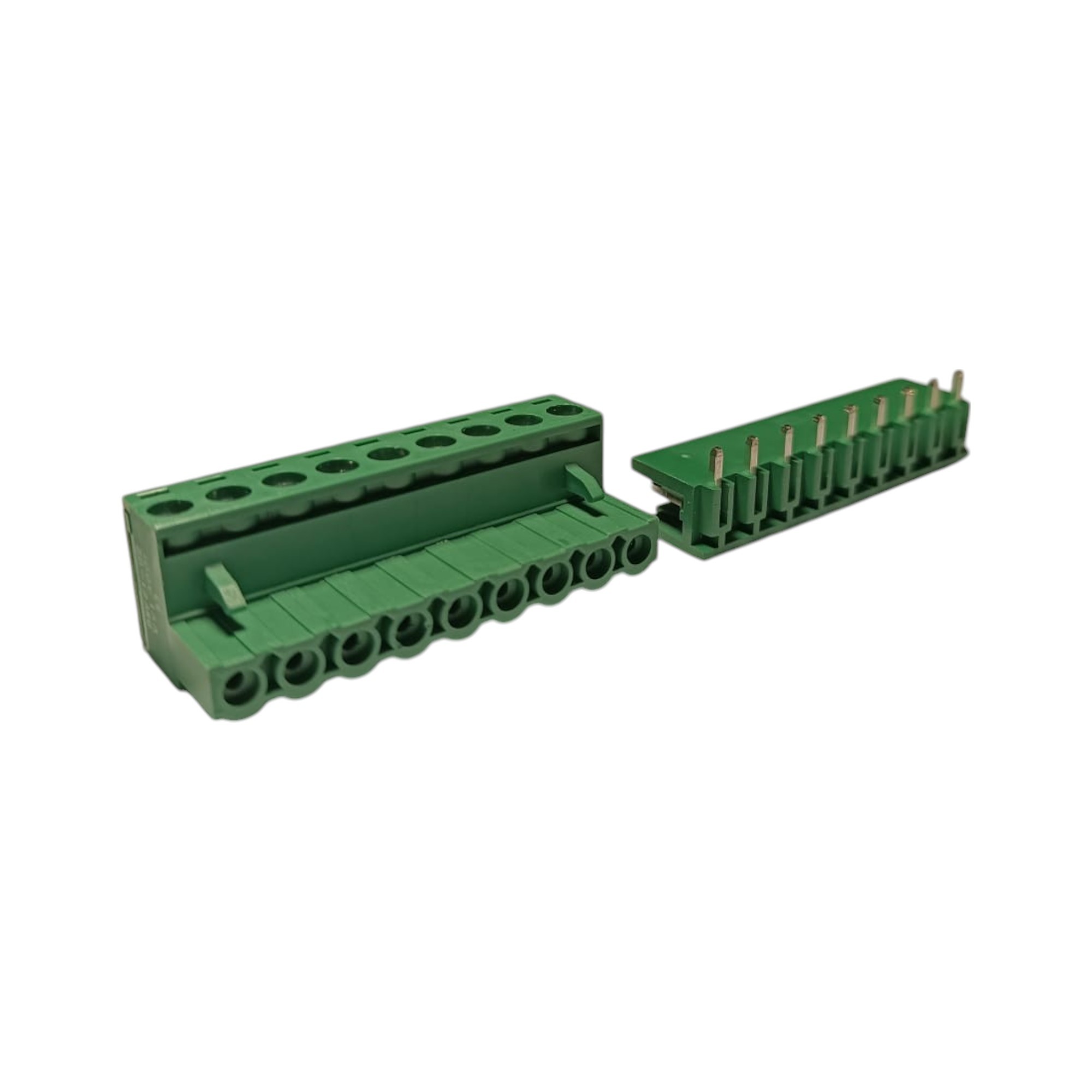 9 Pin 7.62mm 90° Yeşil Klemens Takımı (erkek+dişi)