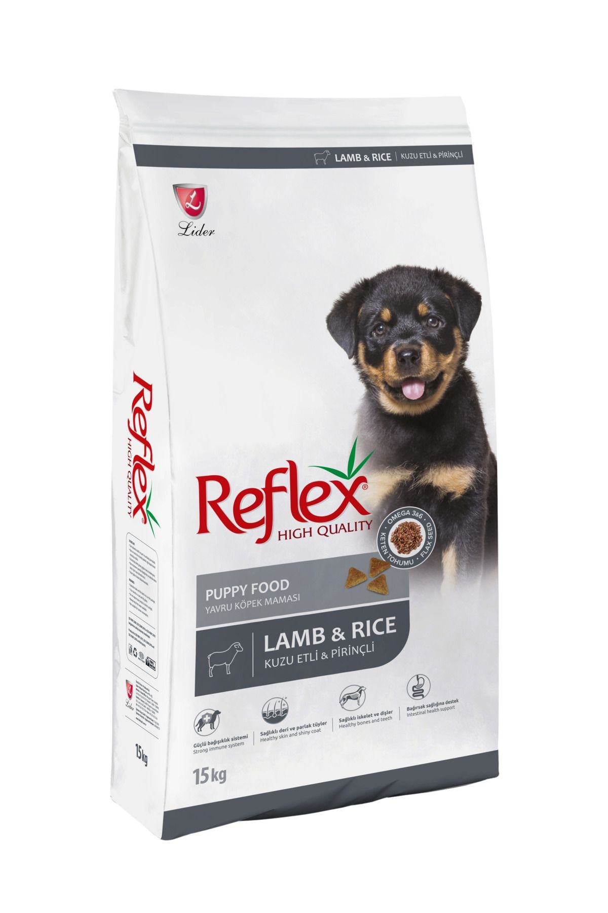 REFLEX PUPPY KUZU ETLİ VE PİRİNÇLİ KÖPEK MAMASI 15 KG