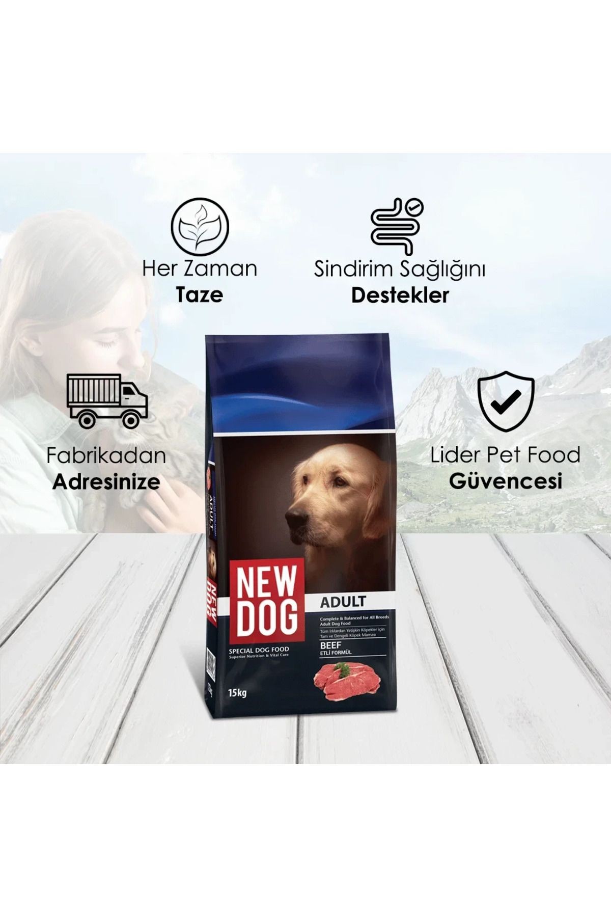 Newdog Sığır Etli Yetişkin Köpek Maması 15 Kg