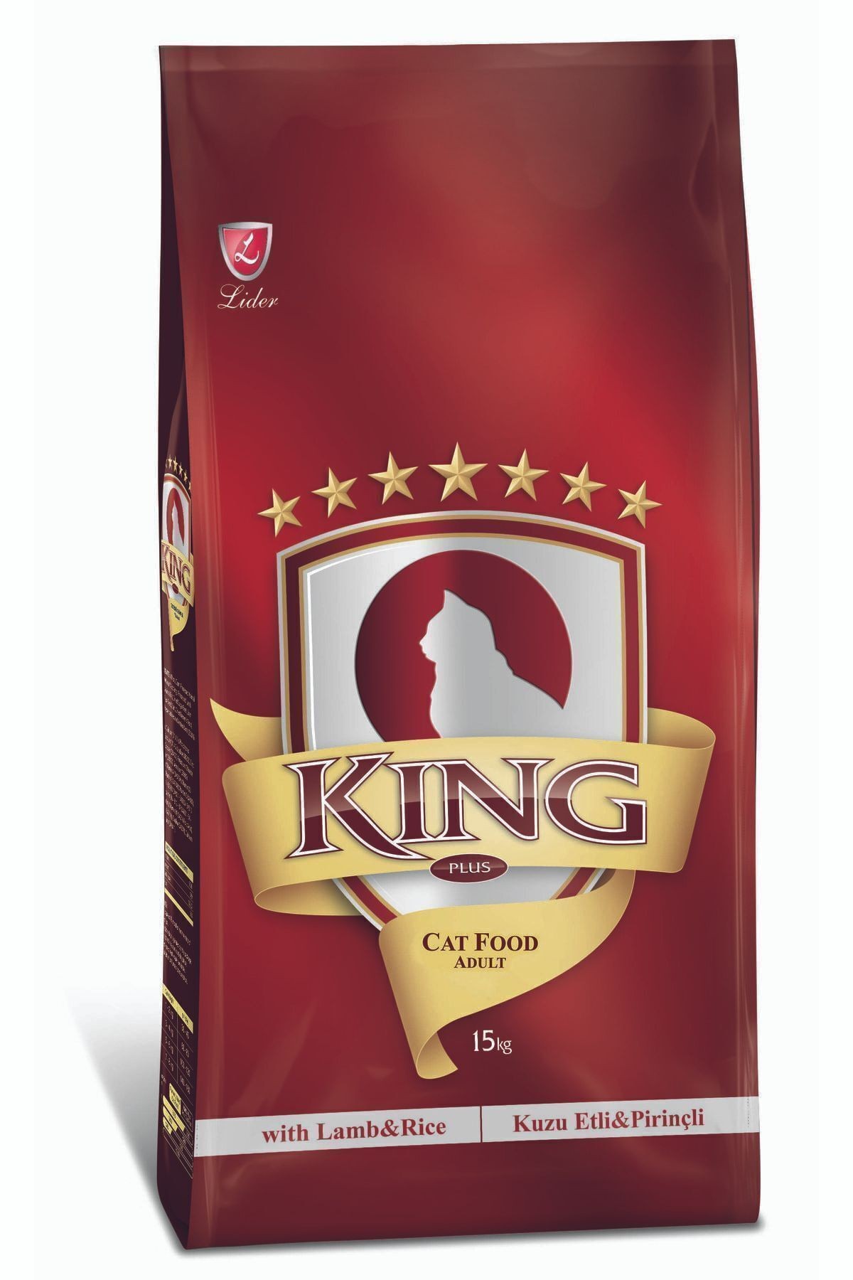 KING KUZU ETLİ VE PİRİNÇLİ YETİŞKİN KEDİ MAMASI 15 KG
