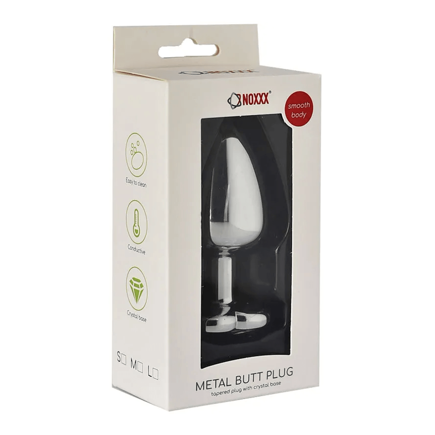 NOXXX Large Stainless Steel Anal Plug – Heart-Shaped Jewel Base