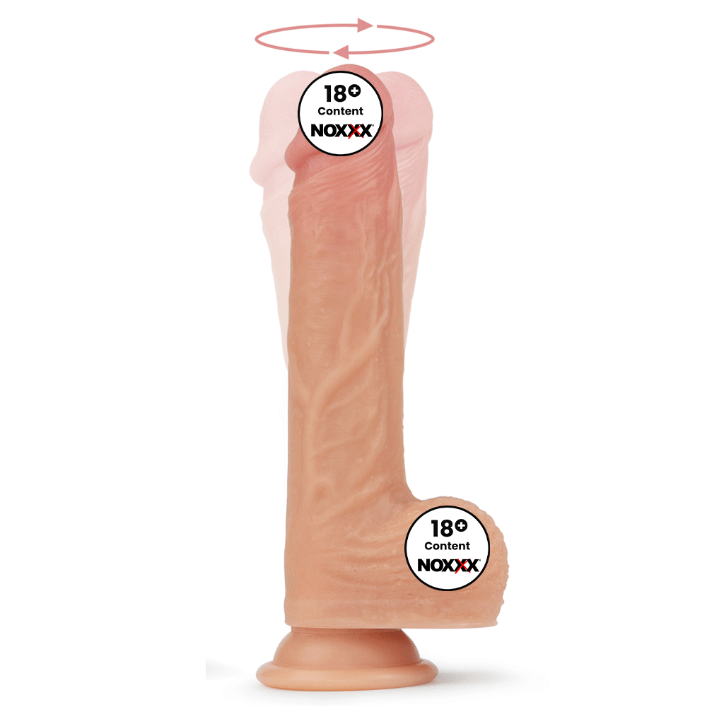 Isıtmalı Şarjlı Döner Başlı Titreşimli Yumuşak Realistik Dildo 21.5 cm