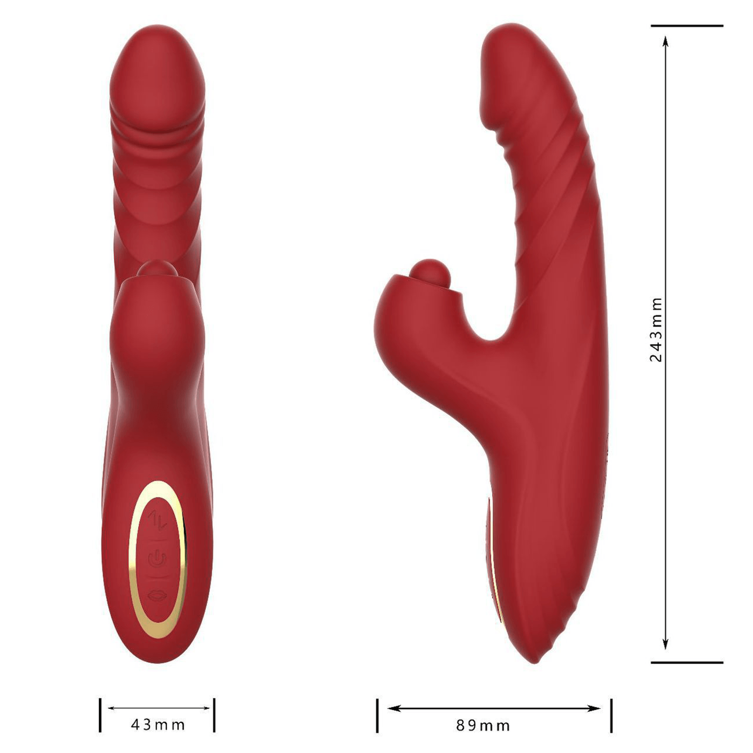 Ruby Bliss – Nabızlı, İtmeli ve Titreşimli Tavşan Vibratör – 24.5 cm
