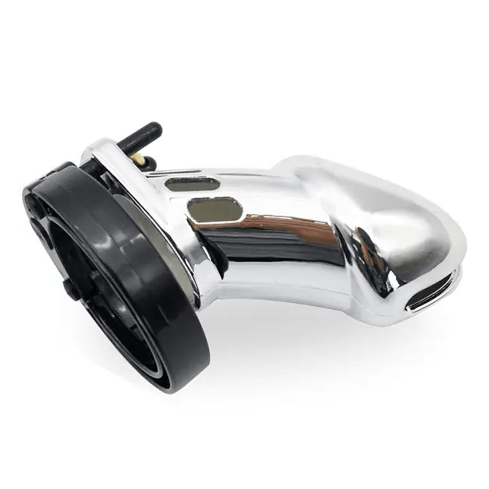 ManSecure Chrome Chastity Cage – Adjustable ABS Penis Lock – 9 cm