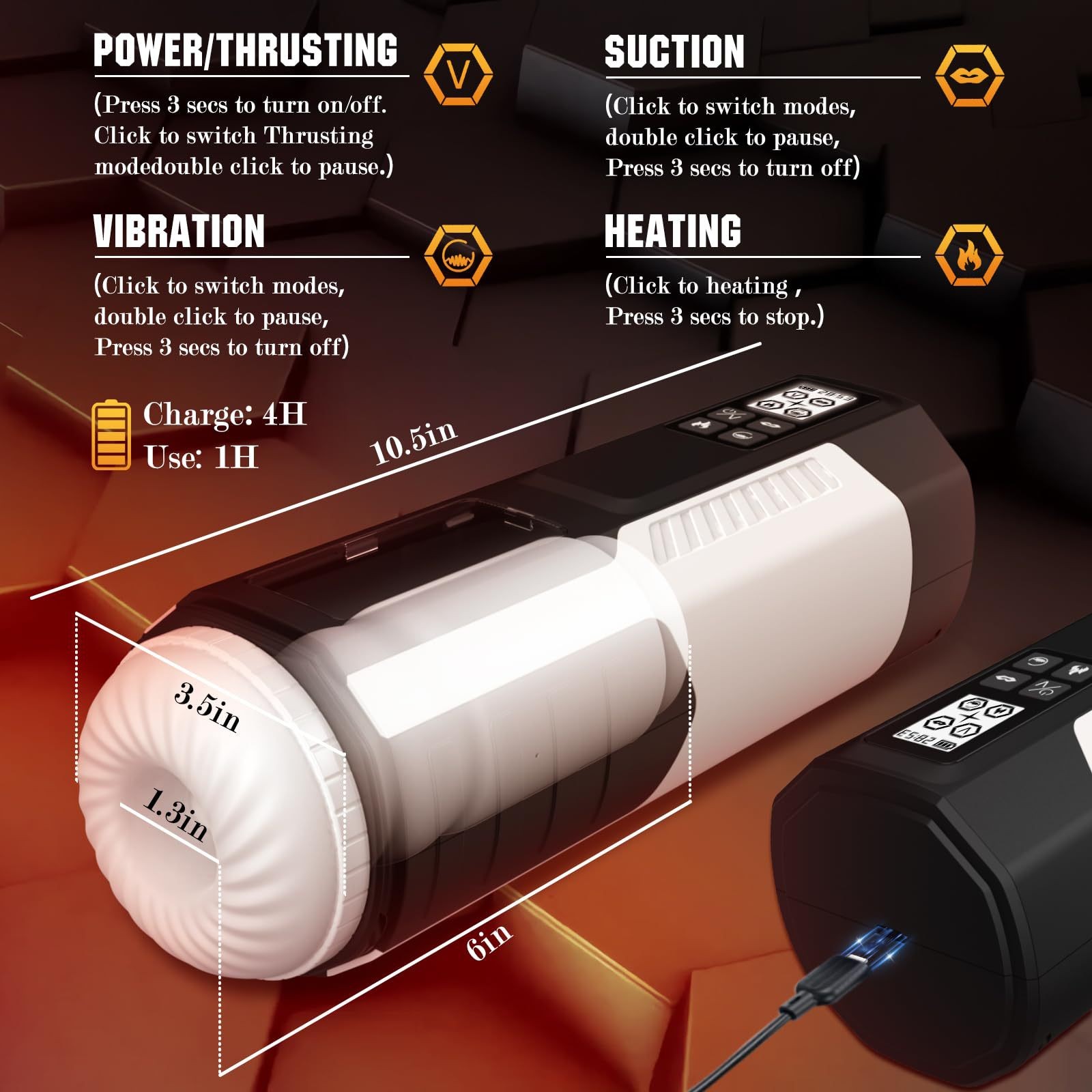 NOXXX Max Thrust – Isıtmalı, Titreşimli, Vakumlu ve İtmeli Mastürbatör