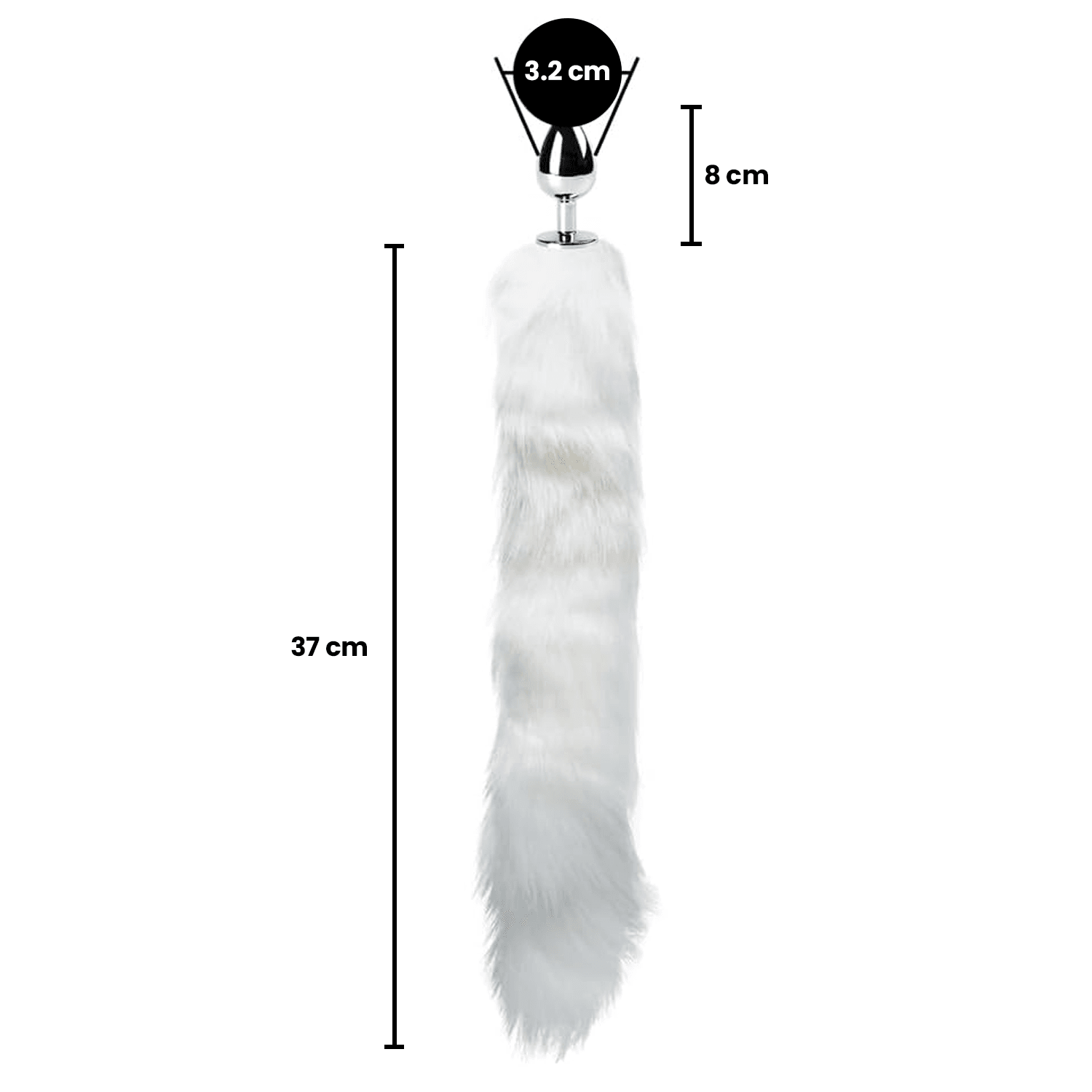 NOXXX White Tail Stainless Steel Anal Plug