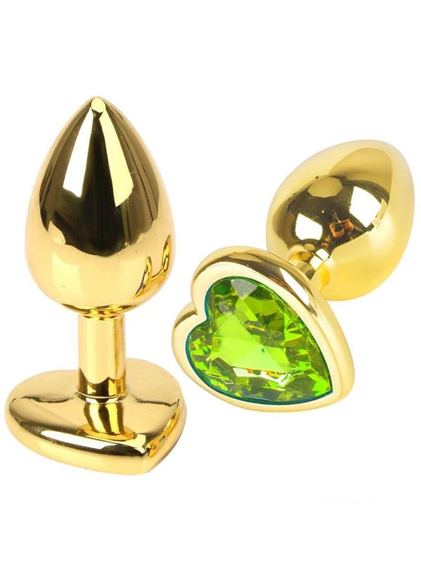 NOXXX Large Stainless Steel Anal Plug – Gold Heart Jewel Base