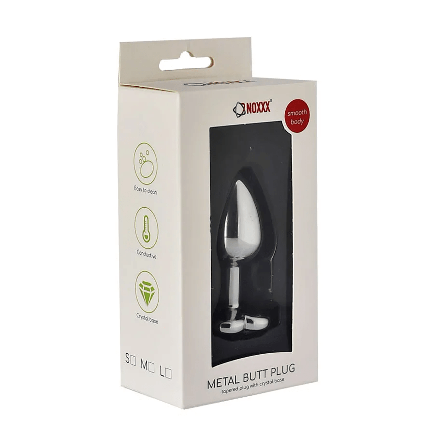 NOXXX Medium Stainless Steel Anal Plug – Heart-Shaped Jewel Base