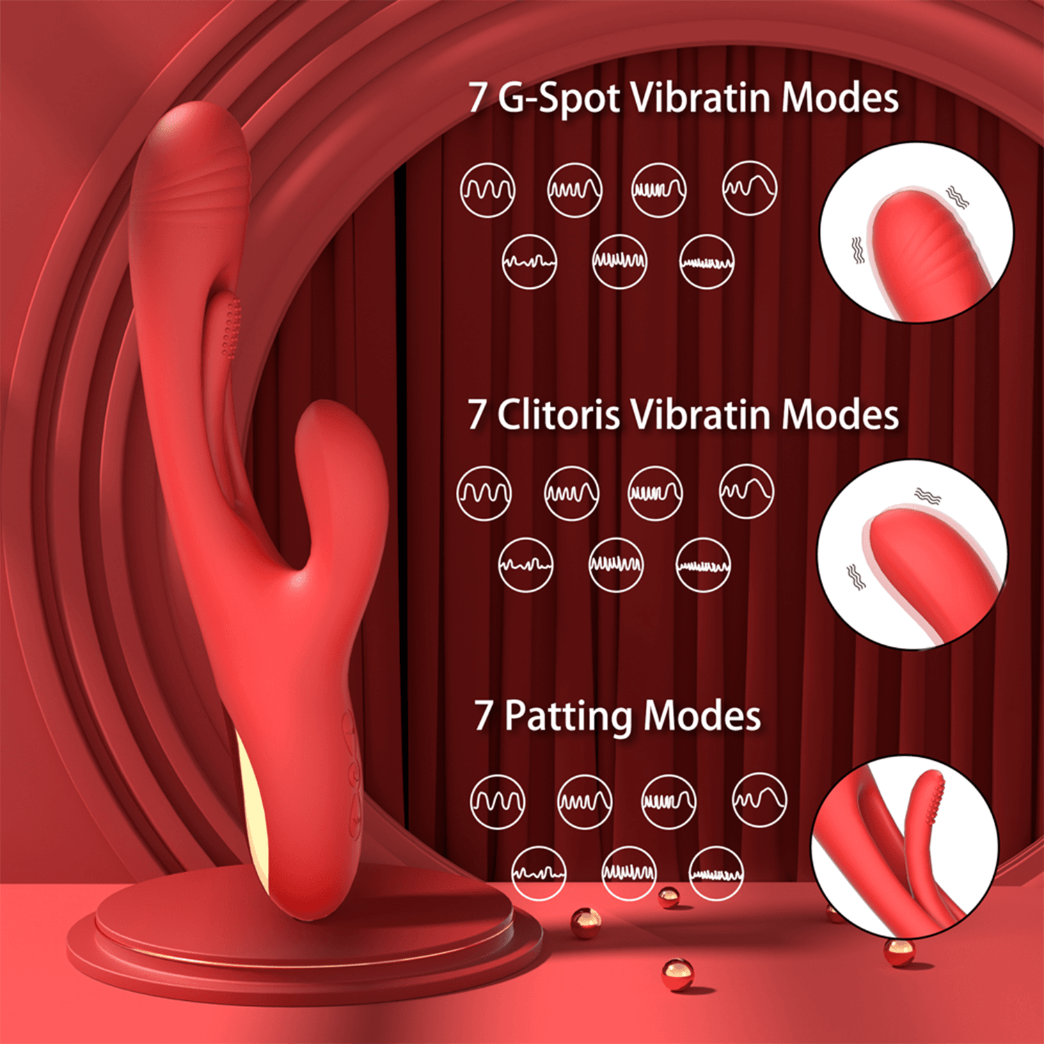 PATOVA Üç Motorlu Patlayan ve Titreşimli Tavşan Vibratör – 24 cm