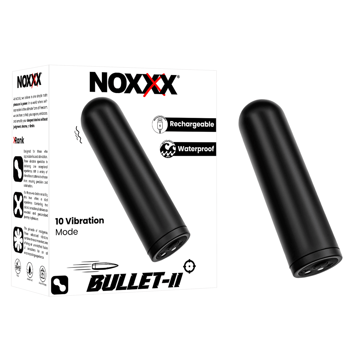 NOXXX Bullet-2 Ultra Güçlü Mini Vibratör Siyah