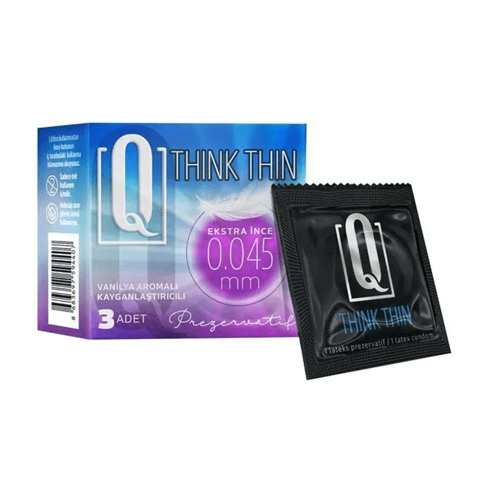 Q THINK THIN Prezervatif 3’lü Paket - Extra İnce 0.045 mm