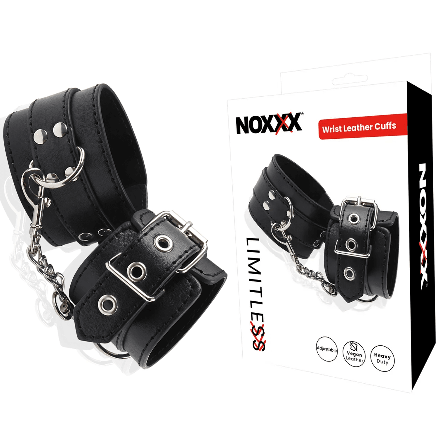 NOXXX LIMITLESS Black Leather Wrist Cuffs