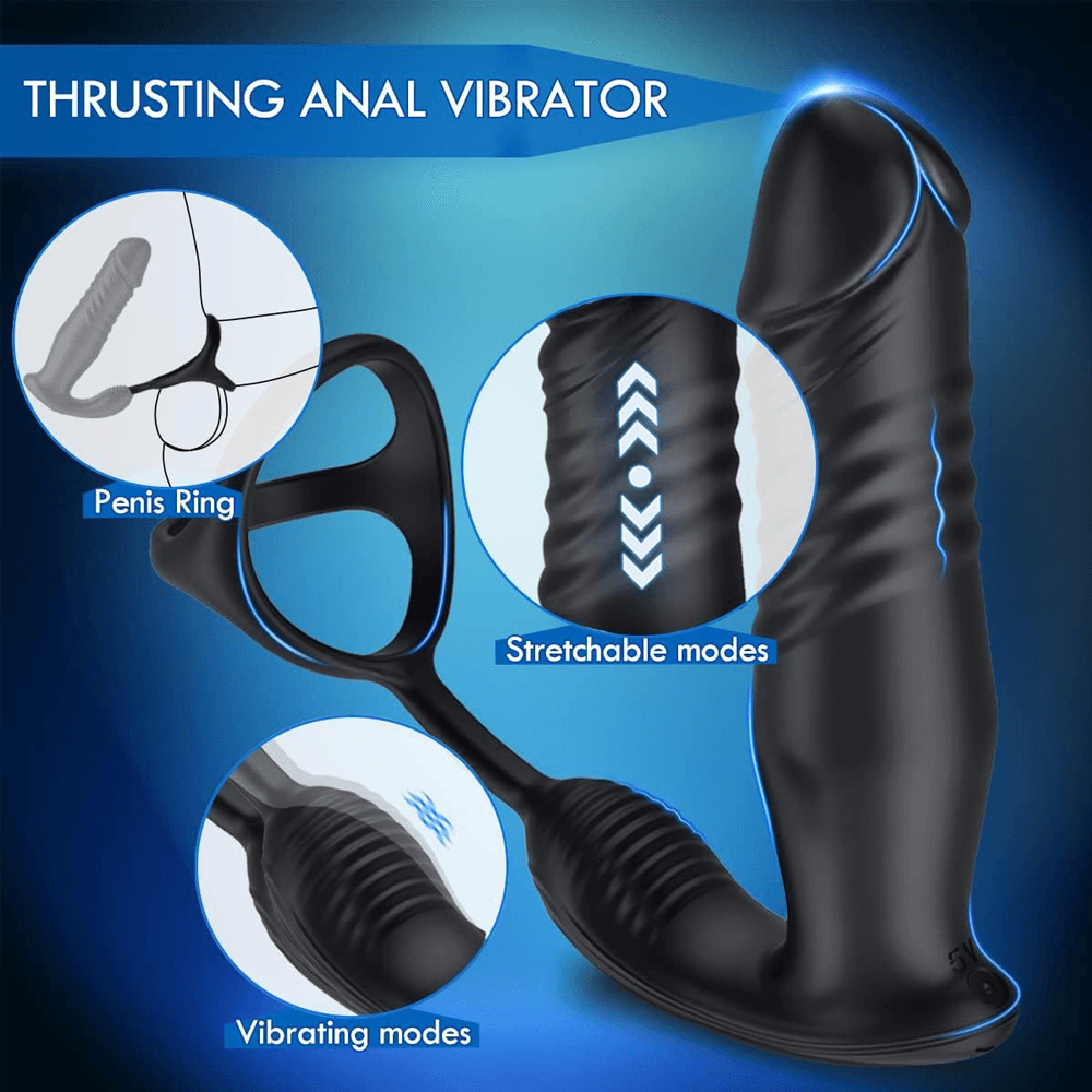 NOXXX Thrusting Anal Prostate Vibrator with Cock Ring – App & Remote Controlled