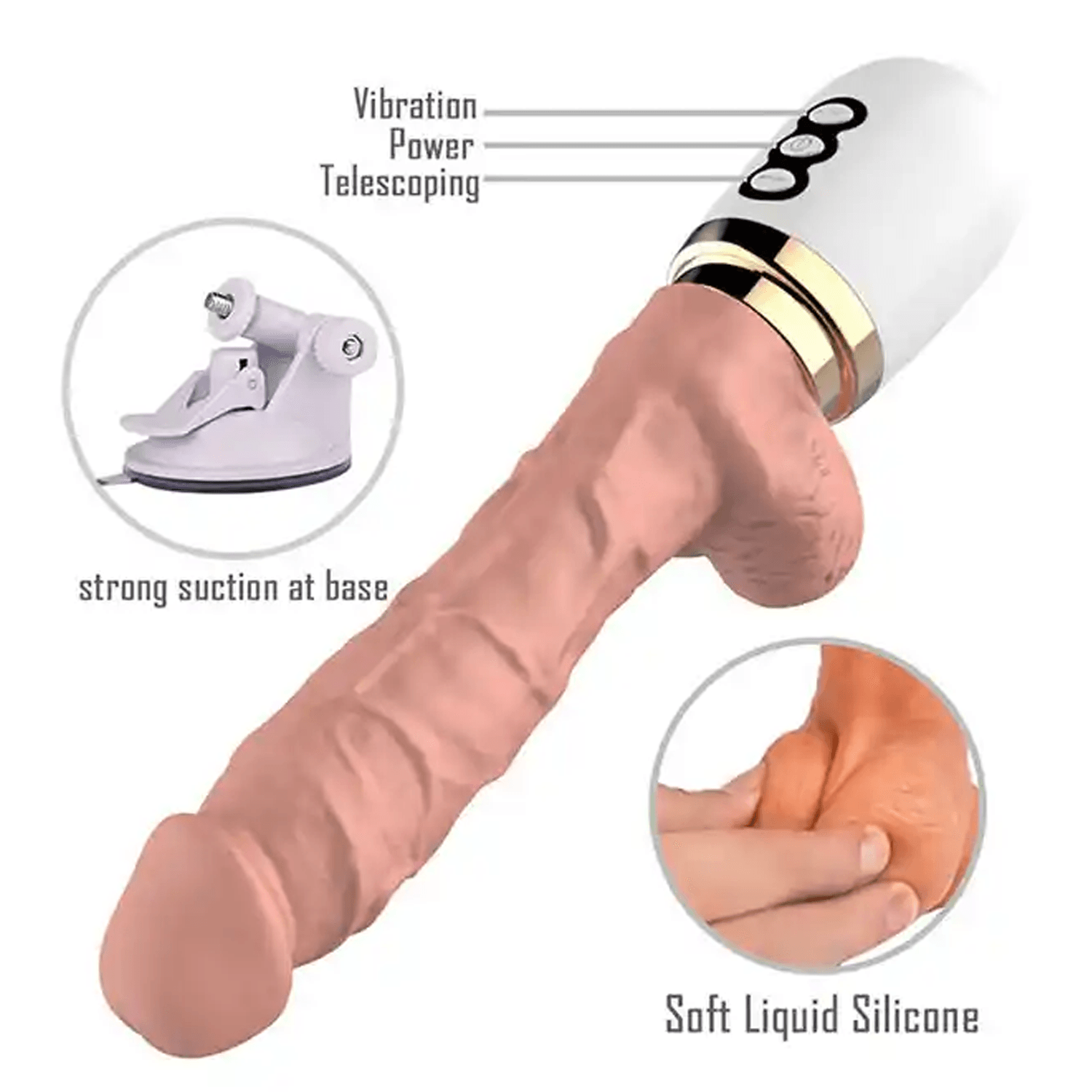 NOXXX Heated Thrusting Sex Machine with Remote Control & Suction Base