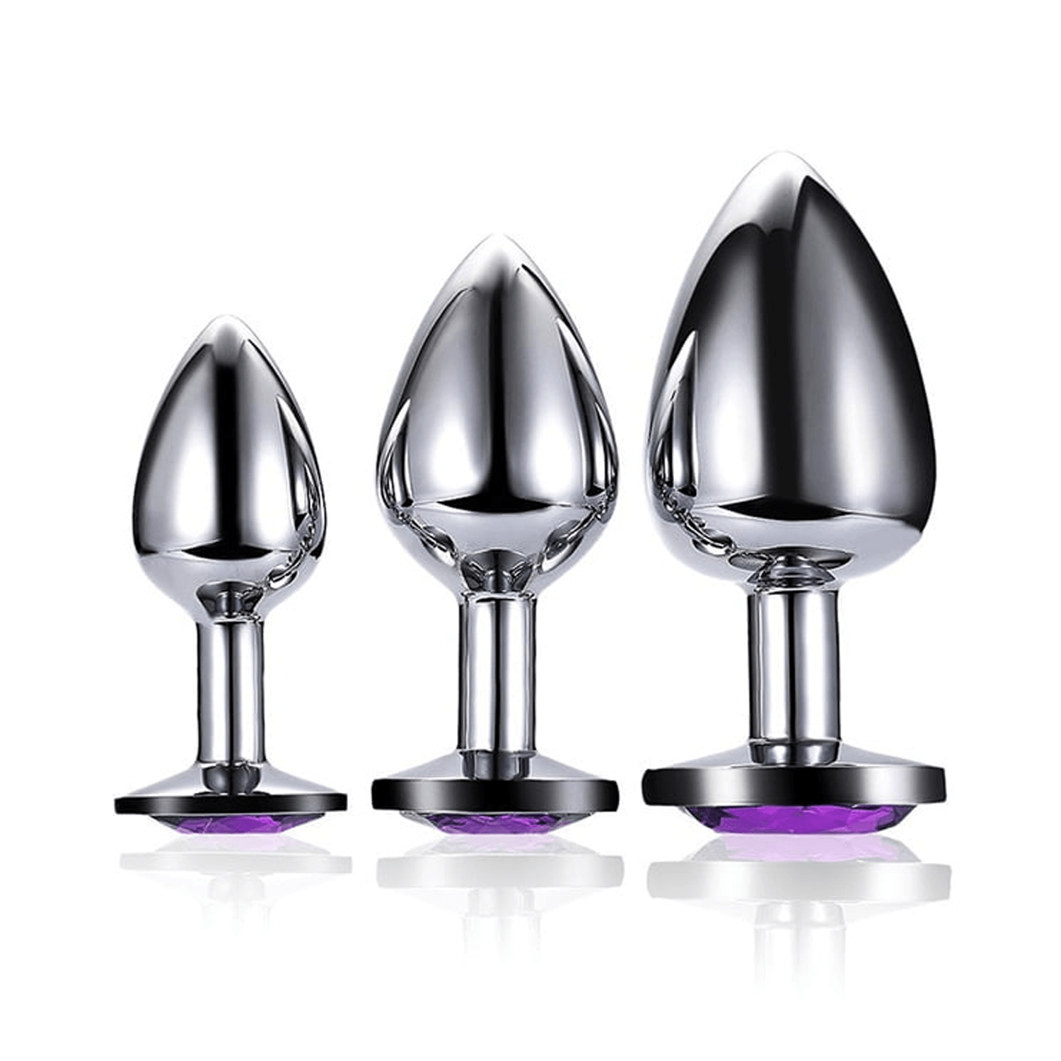 NOXXX Kristal Taşlı Çelik Anal Plug 3'lü Set