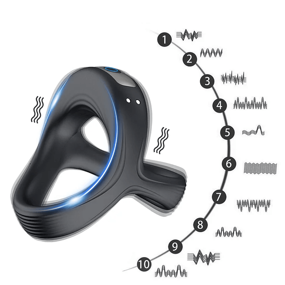 NOXXX Vibrating Rechargeable Penis & Testicle Ring – 10 Modes, Waterproof