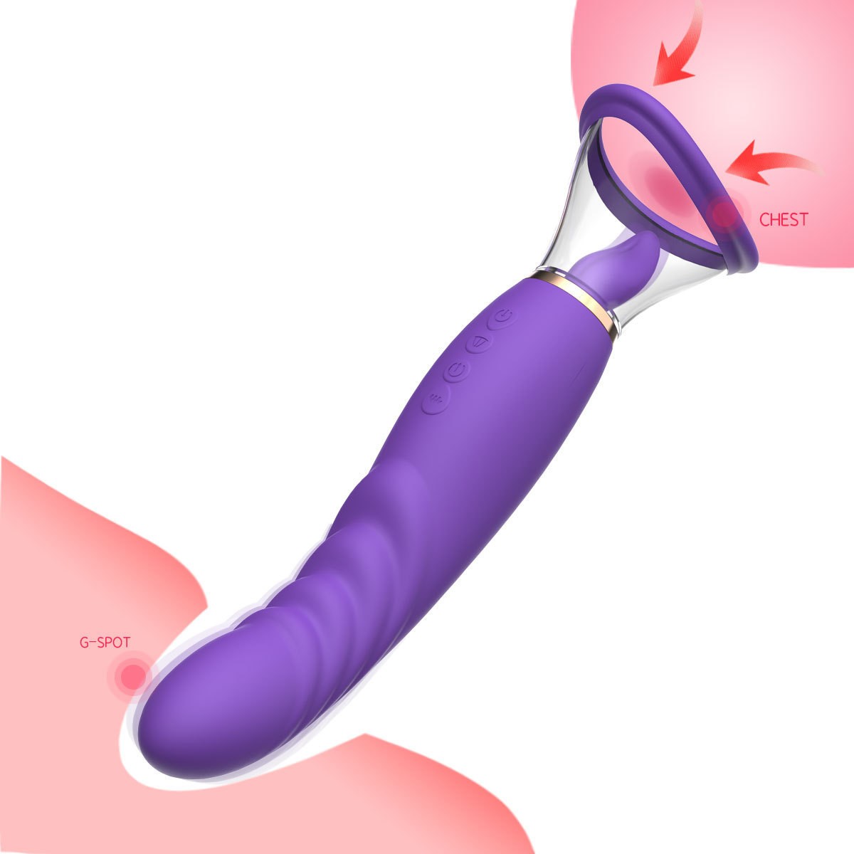Charoite – Çift Taraflı Emme, Yalama ve Titreşimli Vibratör – 28.5 cm